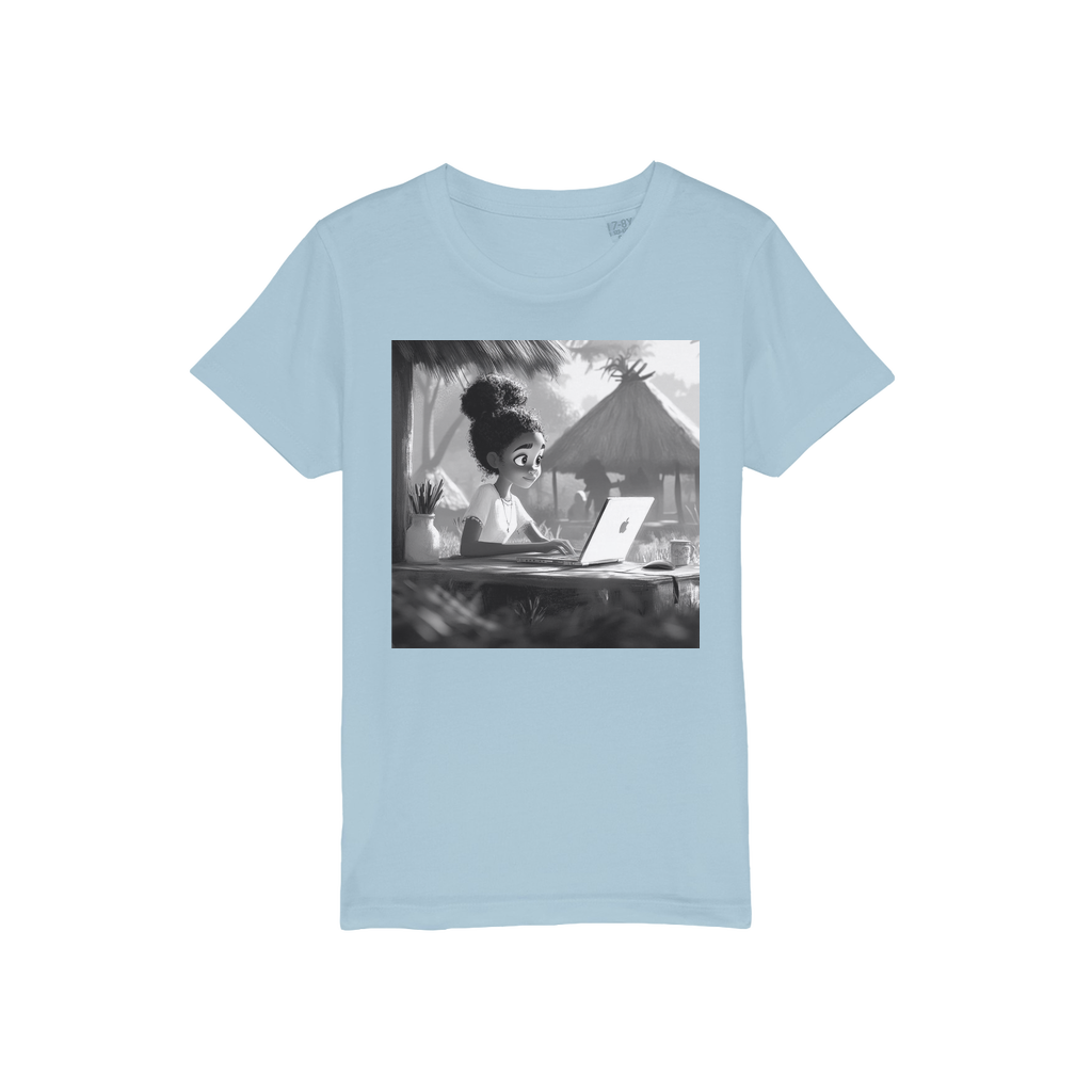 Black Girl Studying Organic Jersey Kids T-Shirt