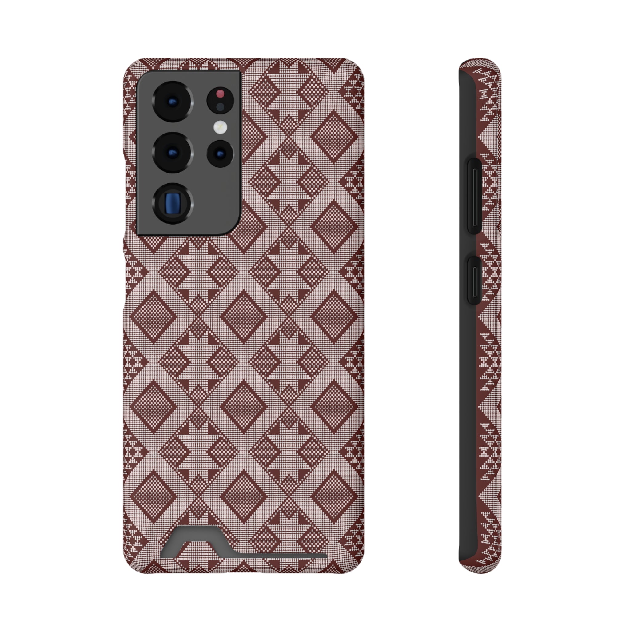 Stylish Phone Case with Card Holder - Panu di Pinti Pattern for Everyday Use