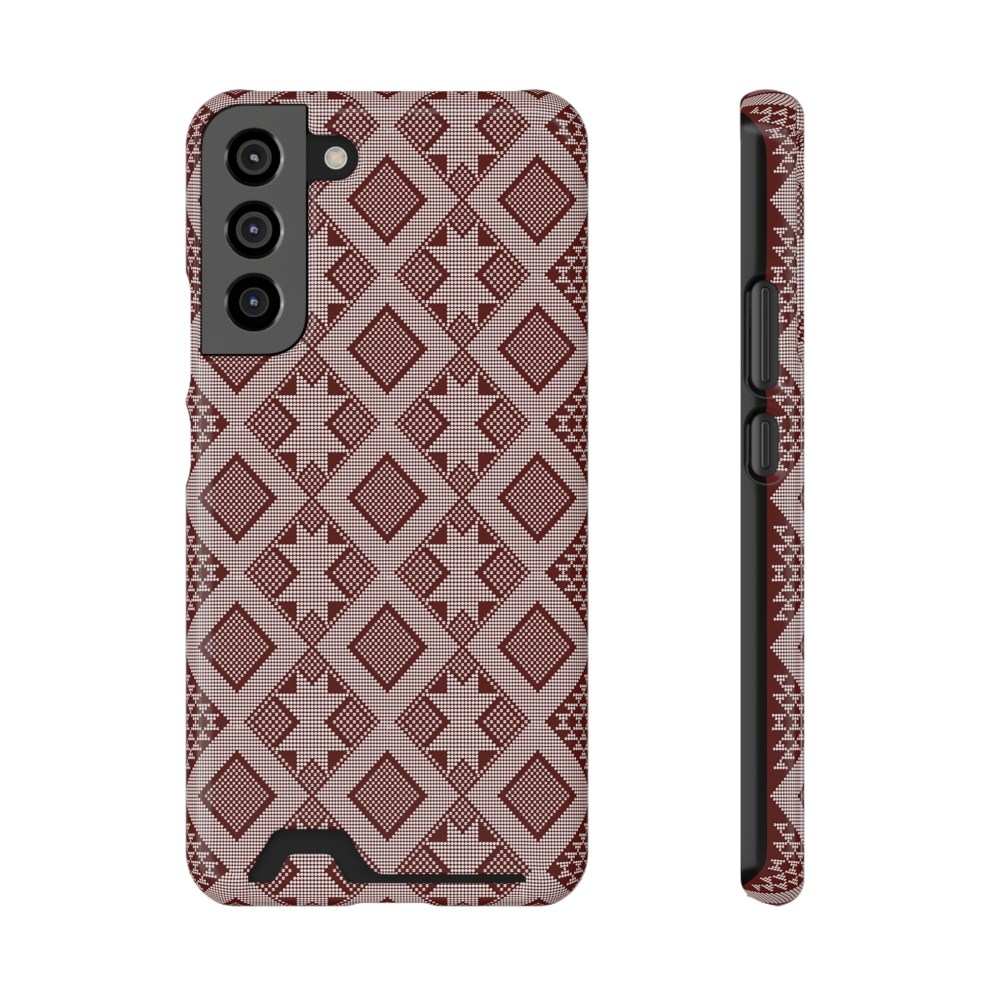 Stylish Phone Case with Card Holder - Panu di Pinti Pattern for Everyday Use
