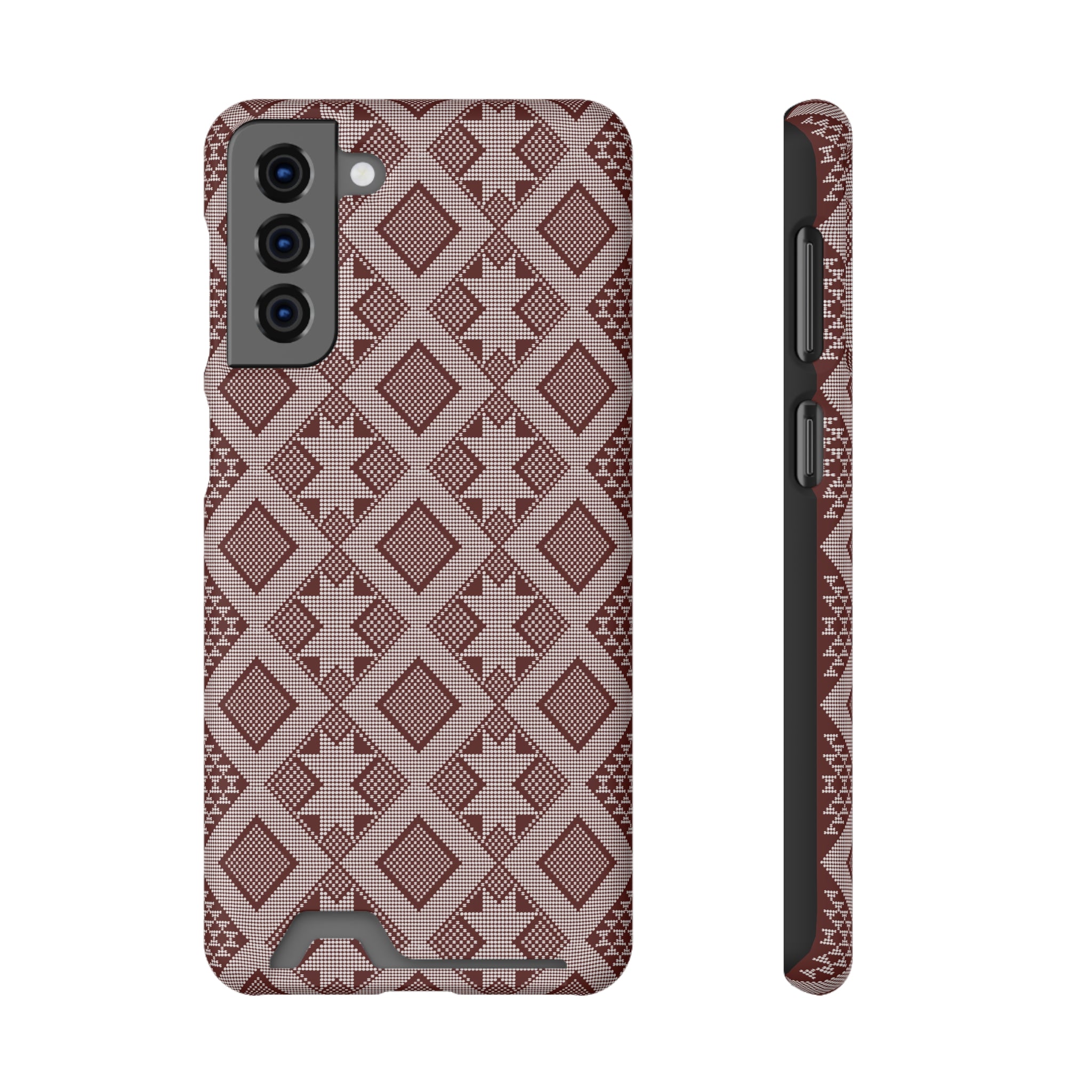 Stylish Phone Case with Card Holder - Panu di Pinti Pattern for Everyday Use