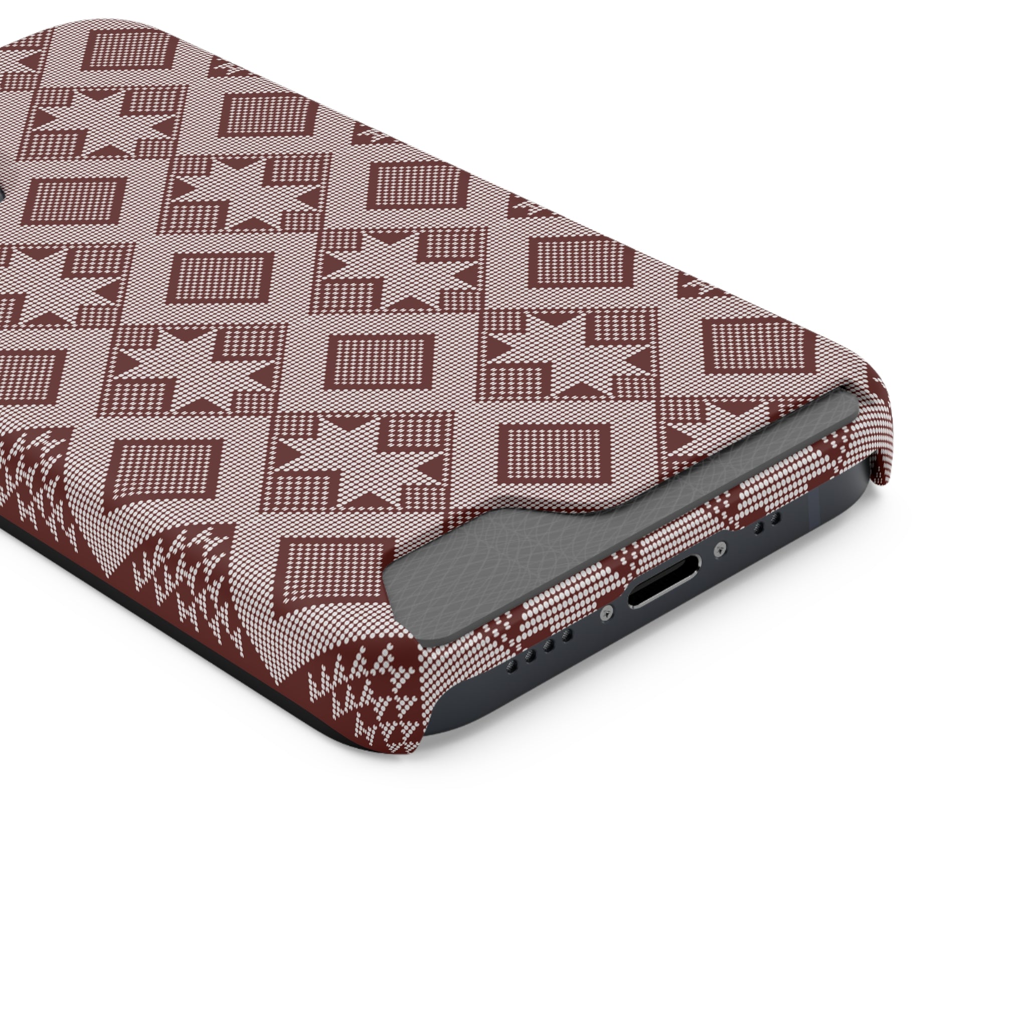Stylish Phone Case with Card Holder - Panu di Pinti Pattern for Everyday Use