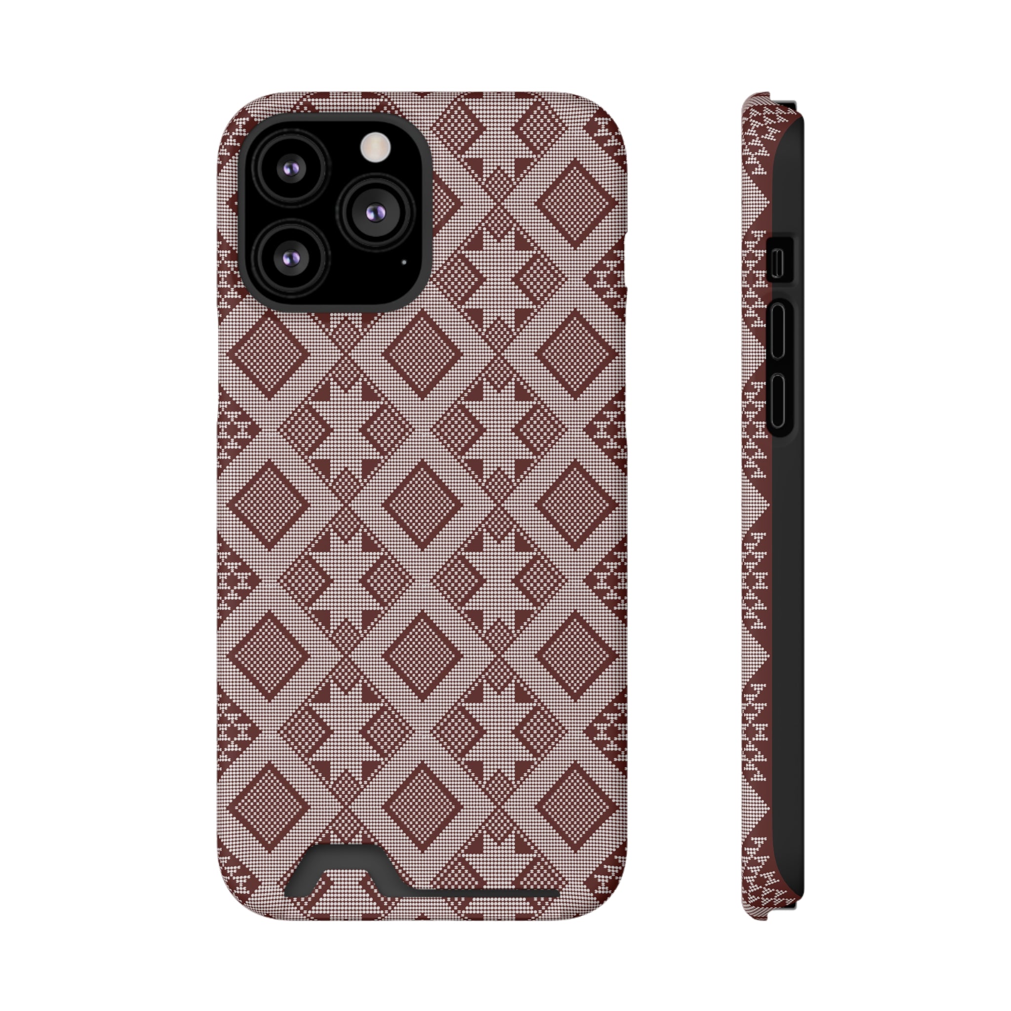 Stylish Phone Case with Card Holder - Panu di Pinti Pattern for Everyday Use