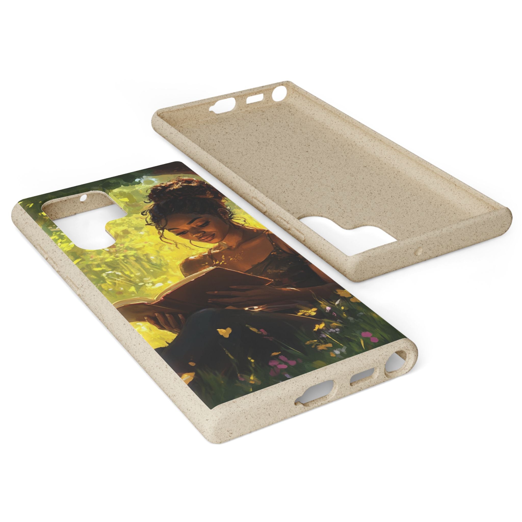 Eco-Friendly Biodegradable Phone Case with Black Woman Reading