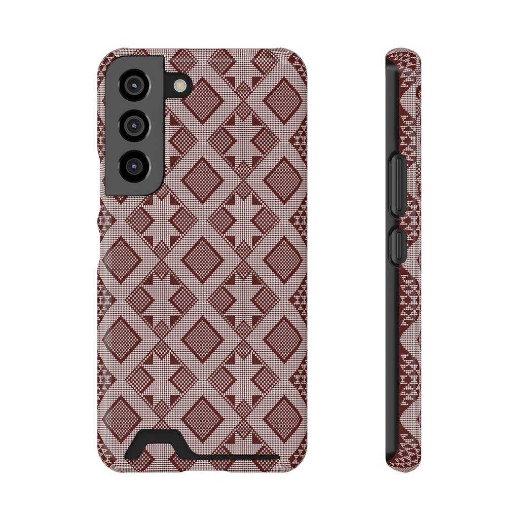 Stylish Phone Case with Card Holder - Panu di Pinti Pattern for Everyday Use