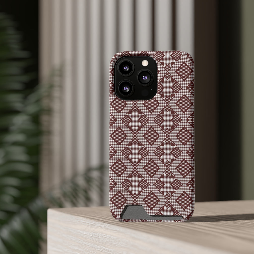 Stylish Phone Case with Card Holder - Panu di Pinti Pattern for Everyday Use