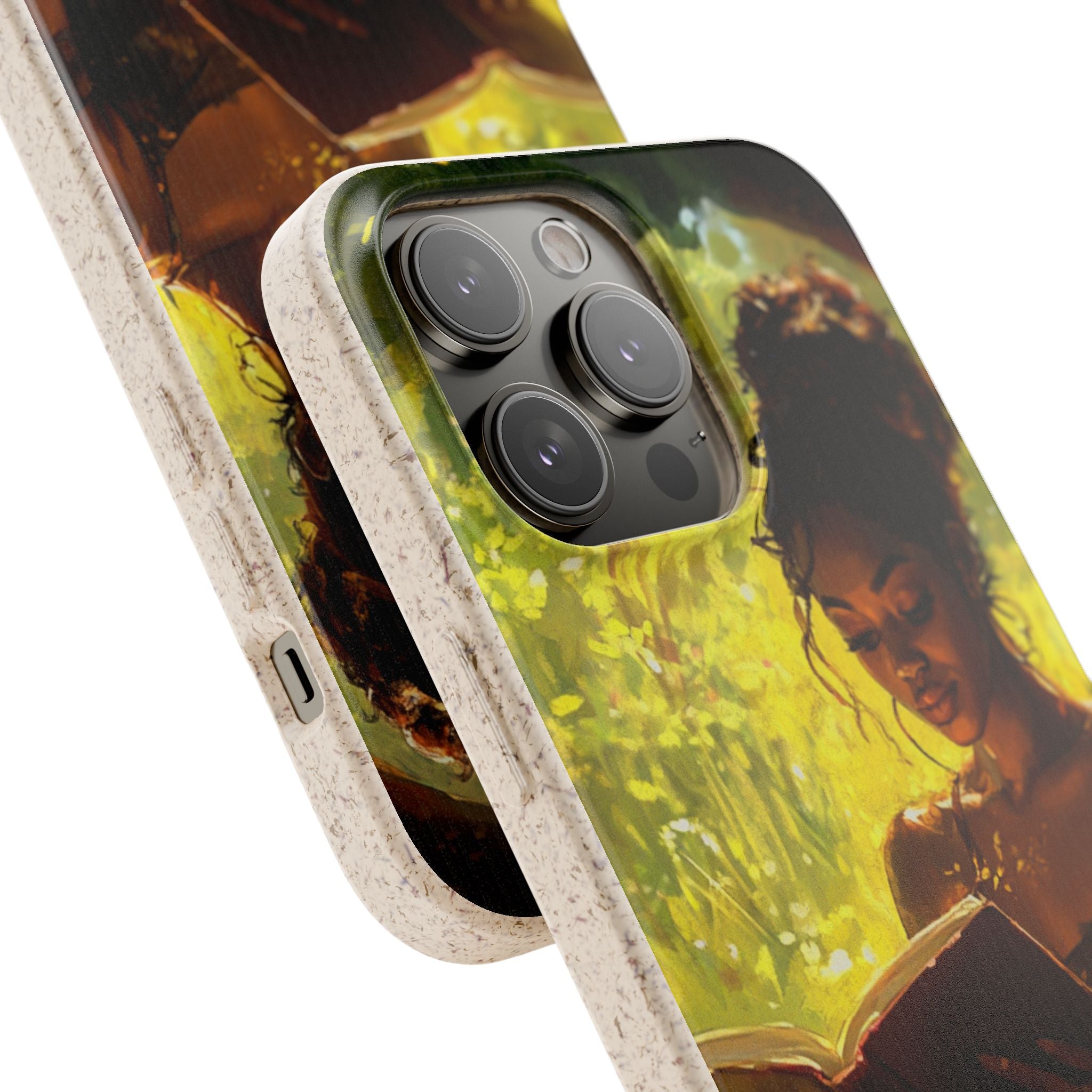 Eco-Friendly Biodegradable Phone Case with Black Woman Reading