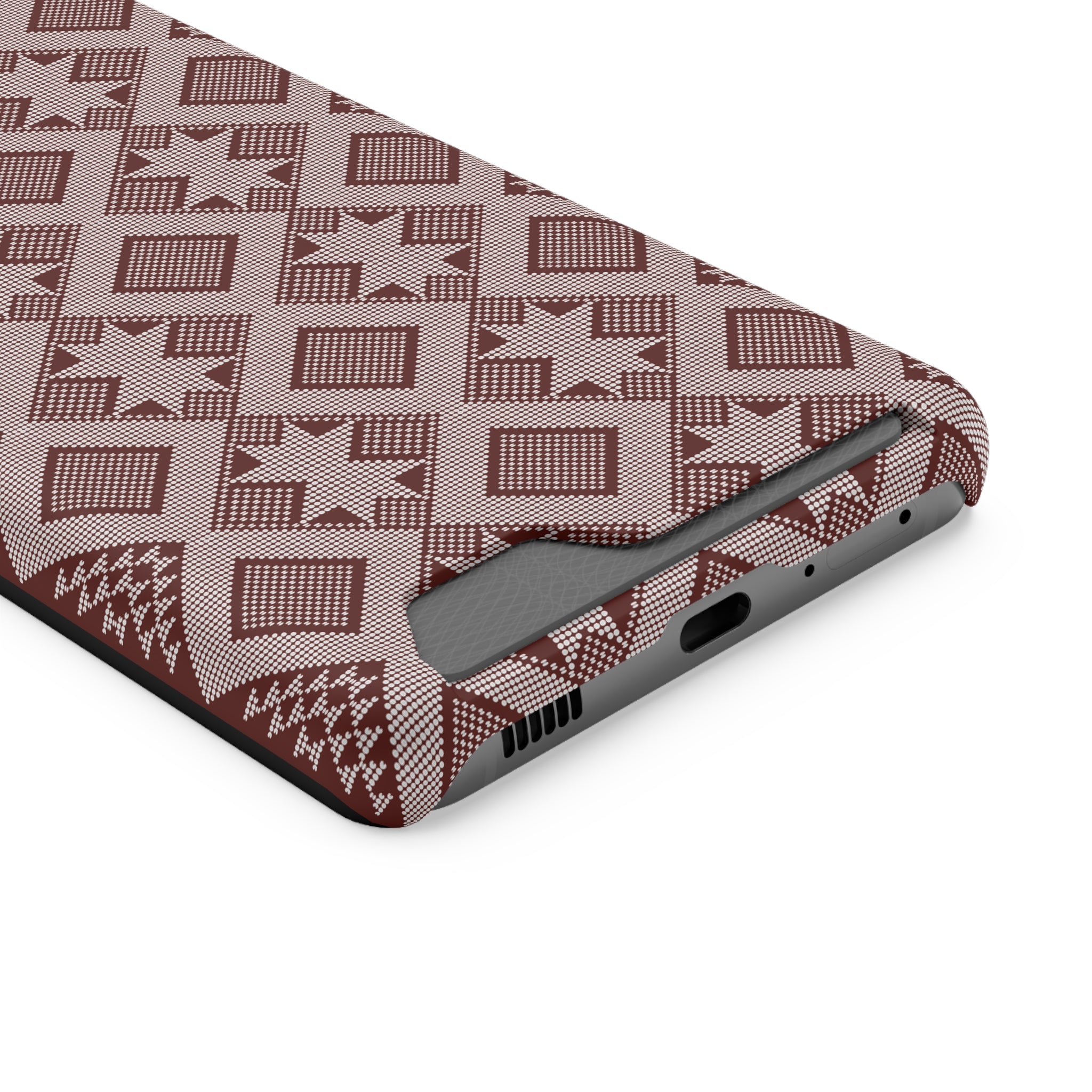 Stylish Phone Case with Card Holder - Panu di Pinti Pattern for Everyday Use
