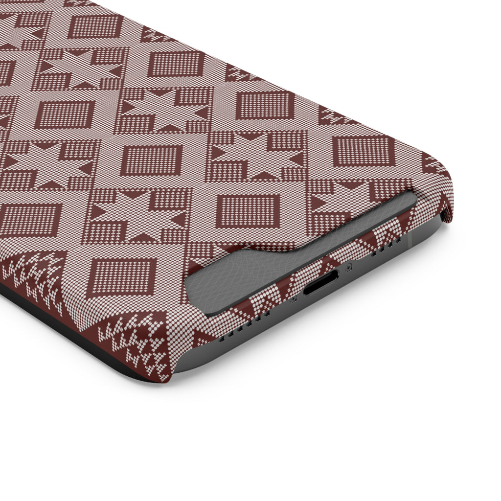 Stylish Phone Case with Card Holder - Panu di Pinti Pattern for Everyday Use