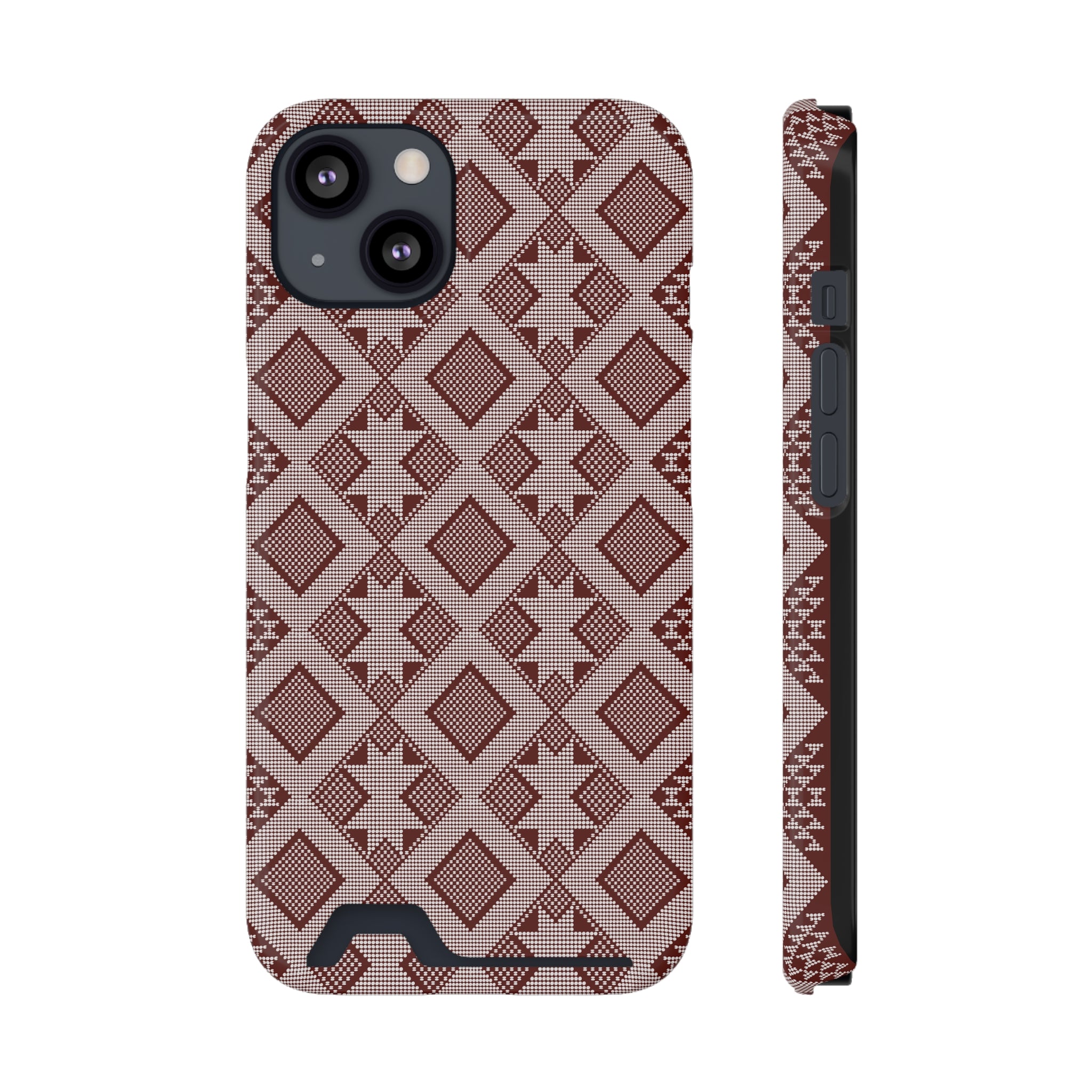 Stylish Phone Case with Card Holder - Panu di Pinti Pattern for Everyday Use