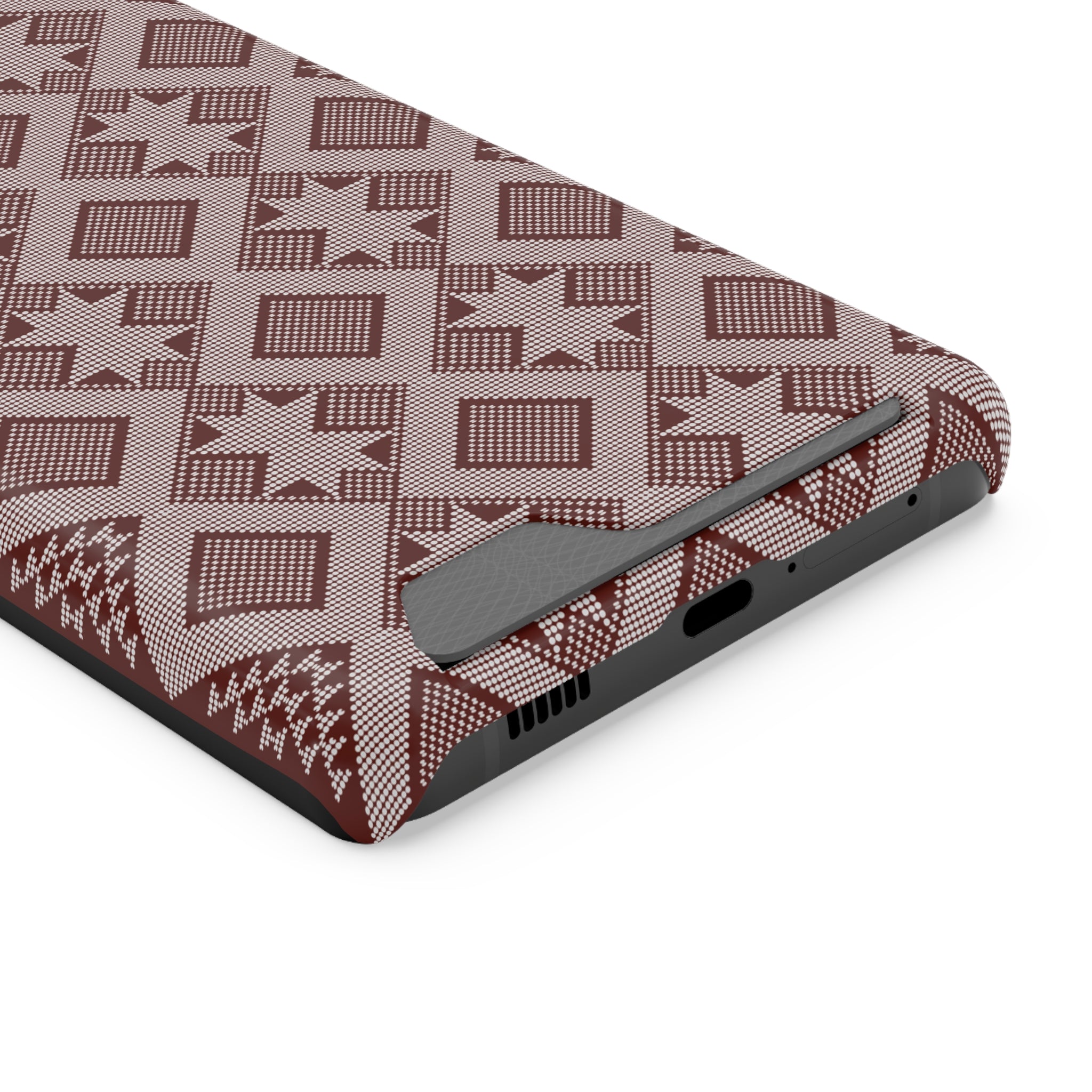 Stylish Phone Case with Card Holder - Panu di Pinti Pattern for Everyday Use
