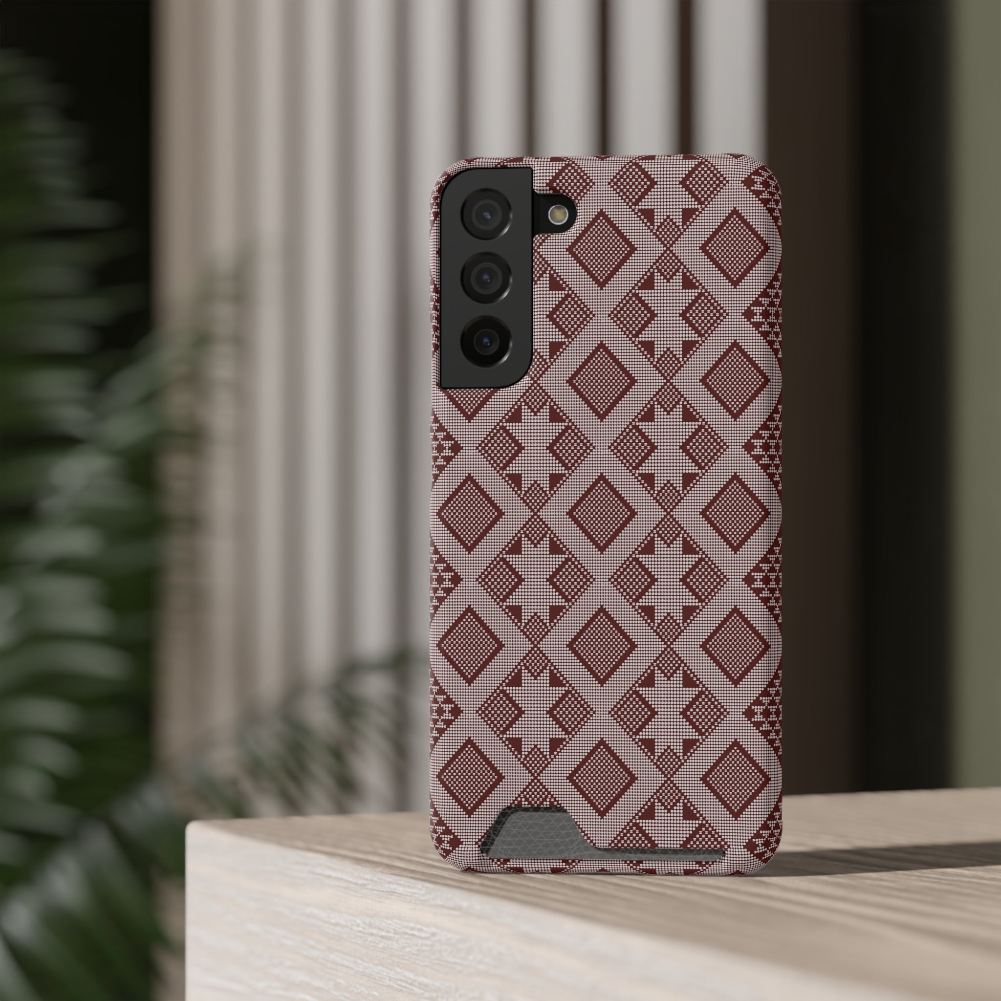Stylish Phone Case with Card Holder - Panu di Pinti Pattern for Everyday Use