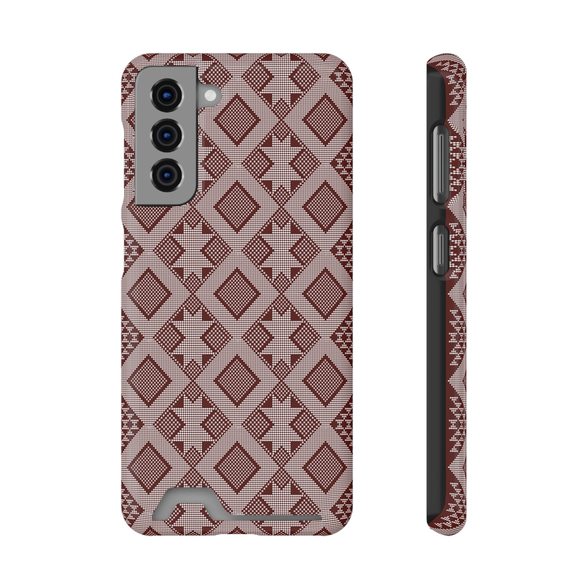 Stylish Phone Case with Card Holder - Panu di Pinti Pattern for Everyday Use