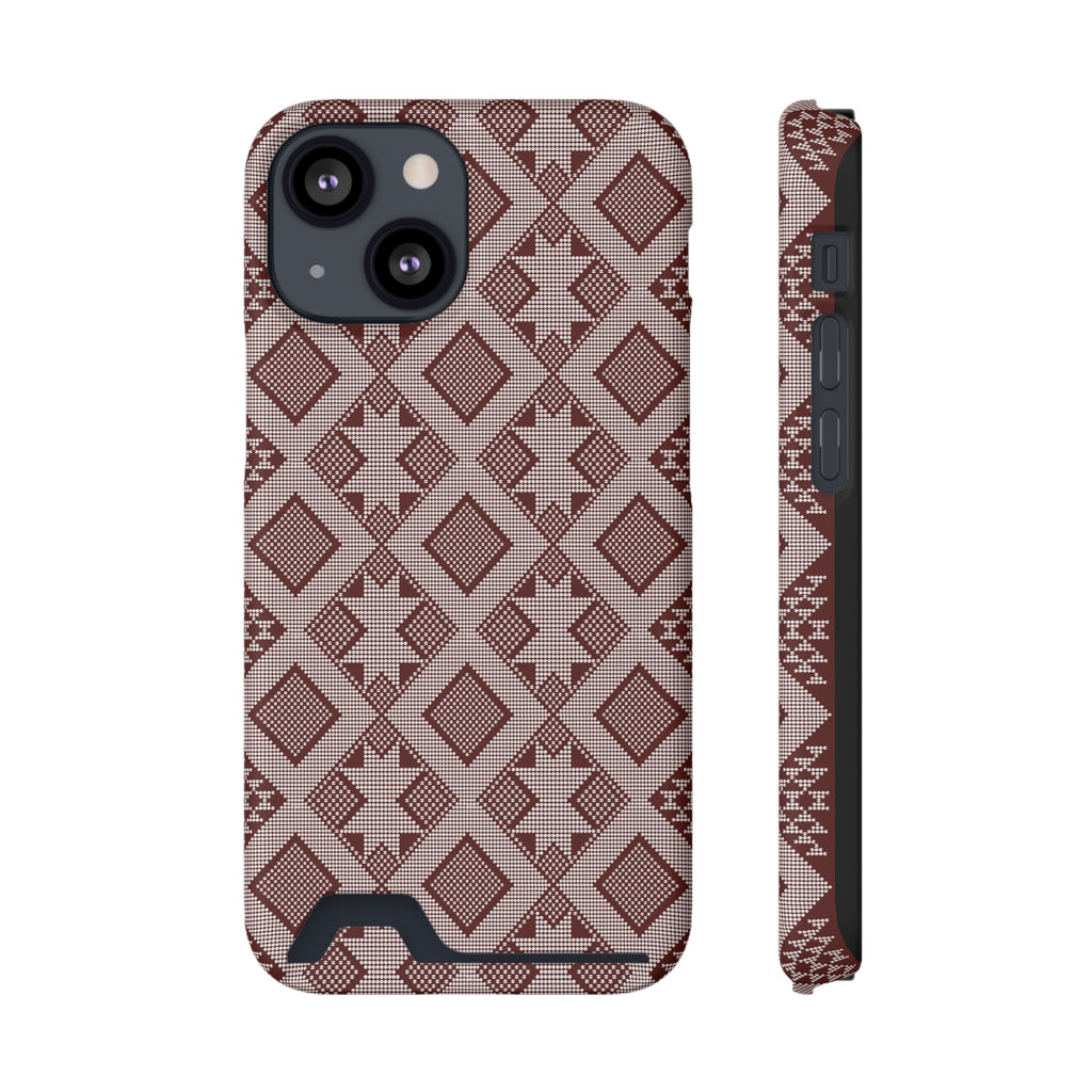Stylish Phone Case with Card Holder - Panu di Pinti Pattern for Everyday Use