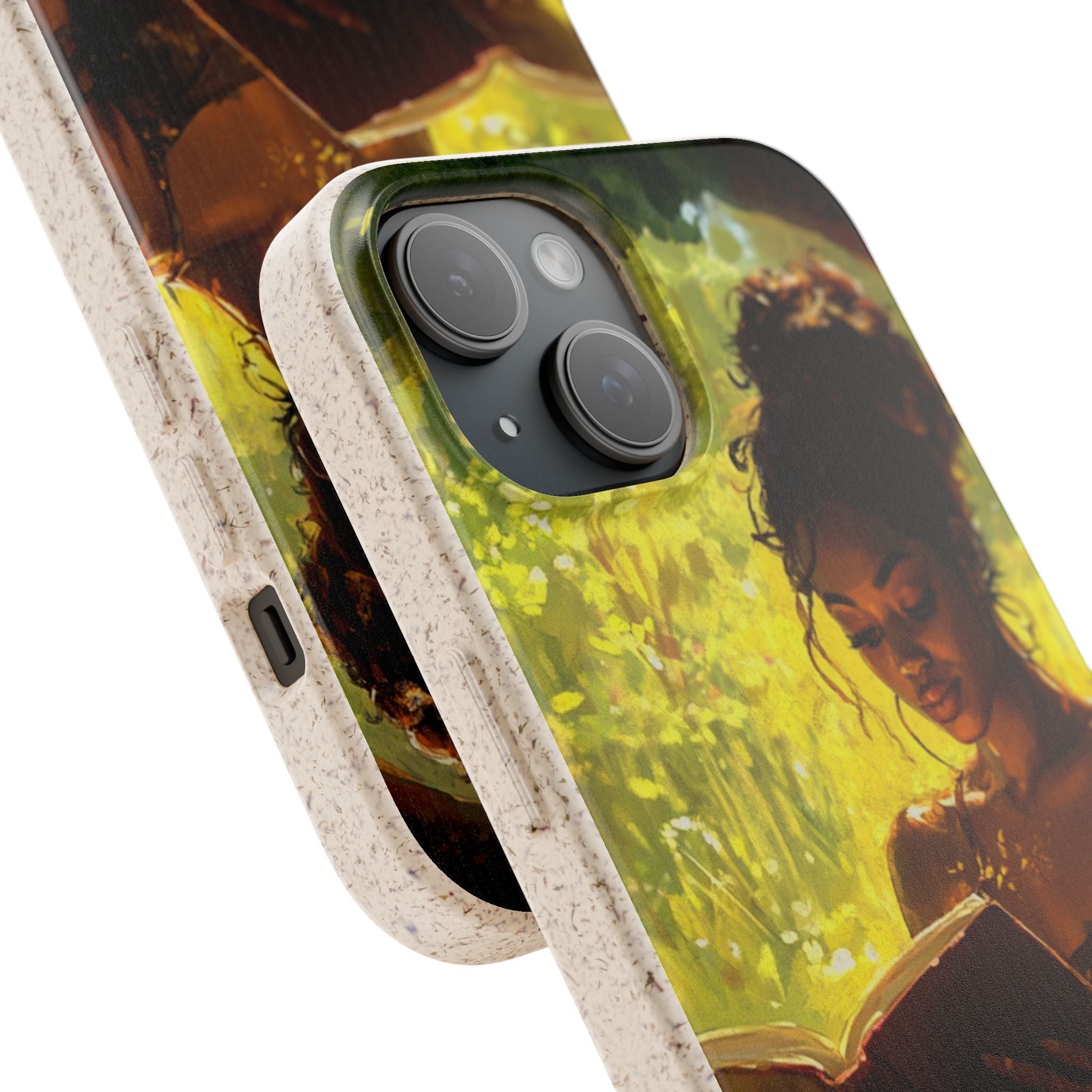 Eco-Friendly Biodegradable Phone Case with Black Woman Reading