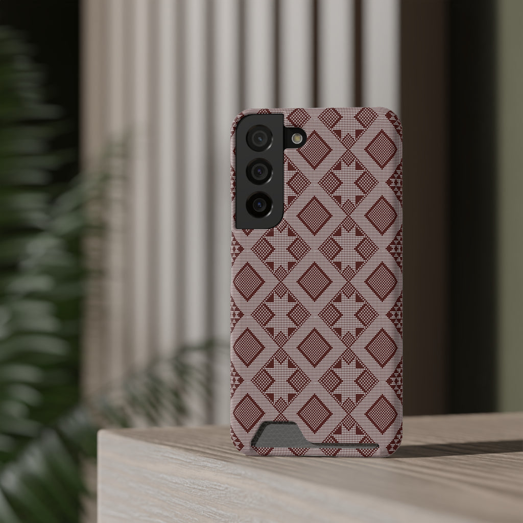 Stylish Phone Case with Card Holder - Panu di Pinti Pattern for Everyday Use