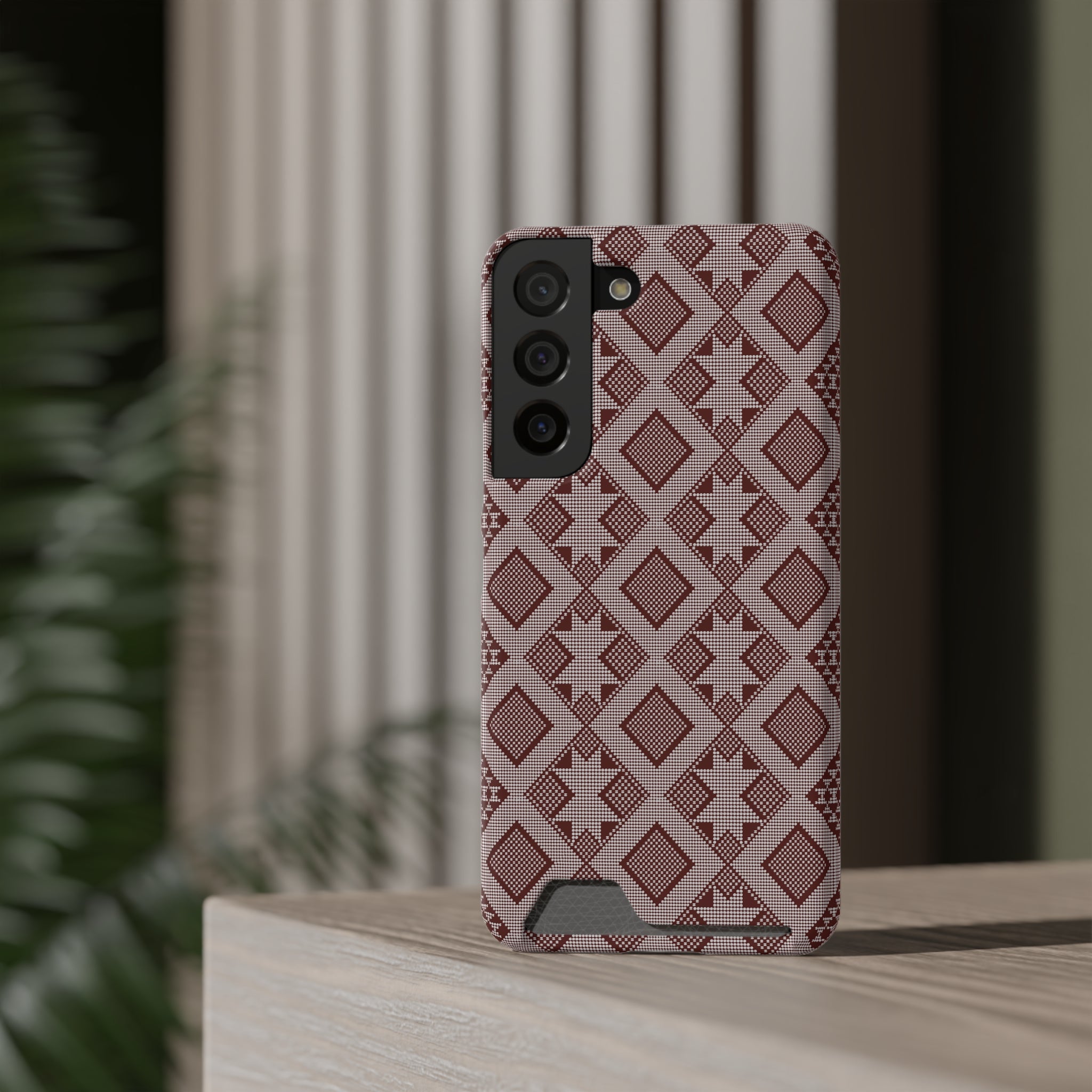 Stylish Phone Case with Card Holder - Panu di Pinti Pattern for Everyday Use