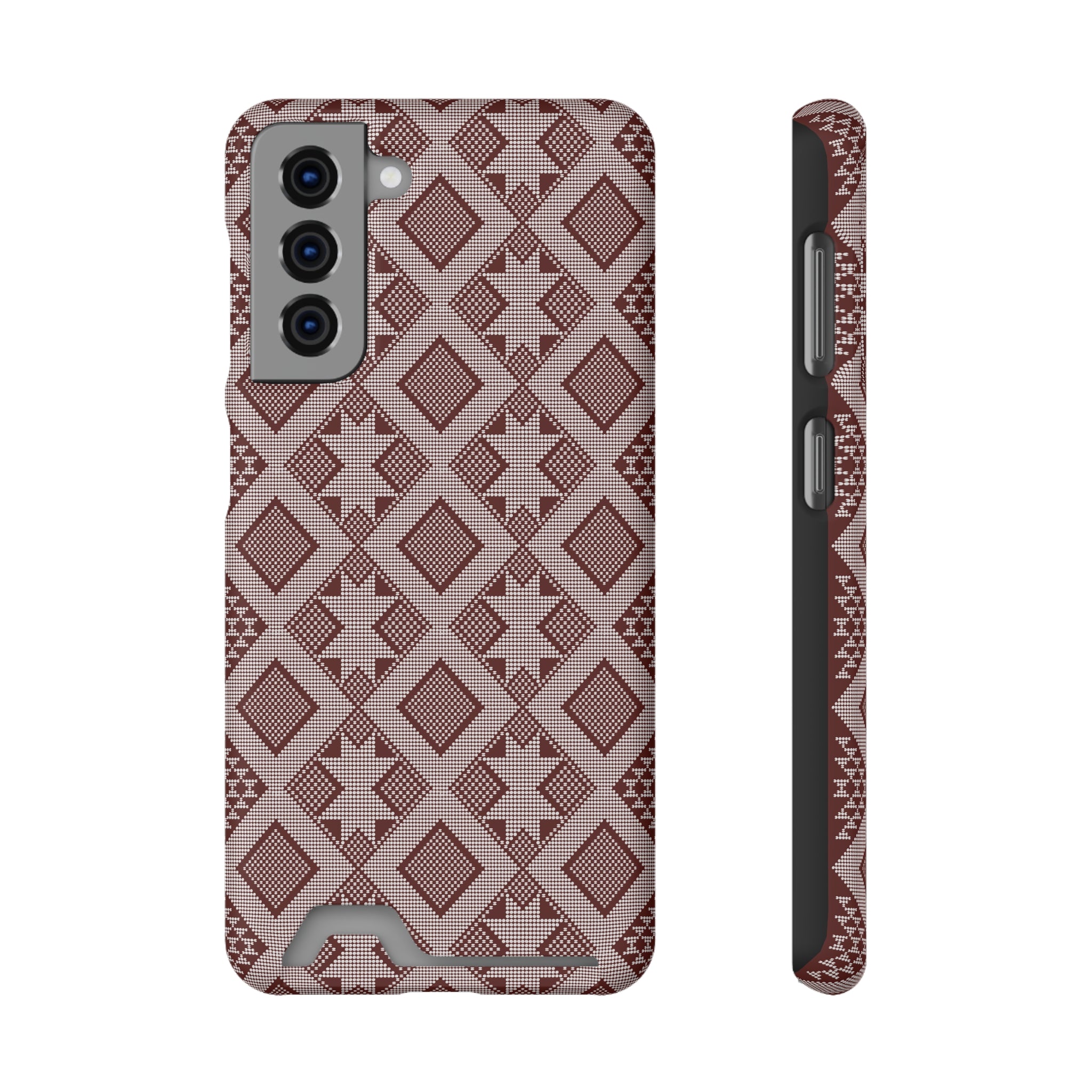 Stylish Phone Case with Card Holder - Panu di Pinti Pattern for Everyday Use