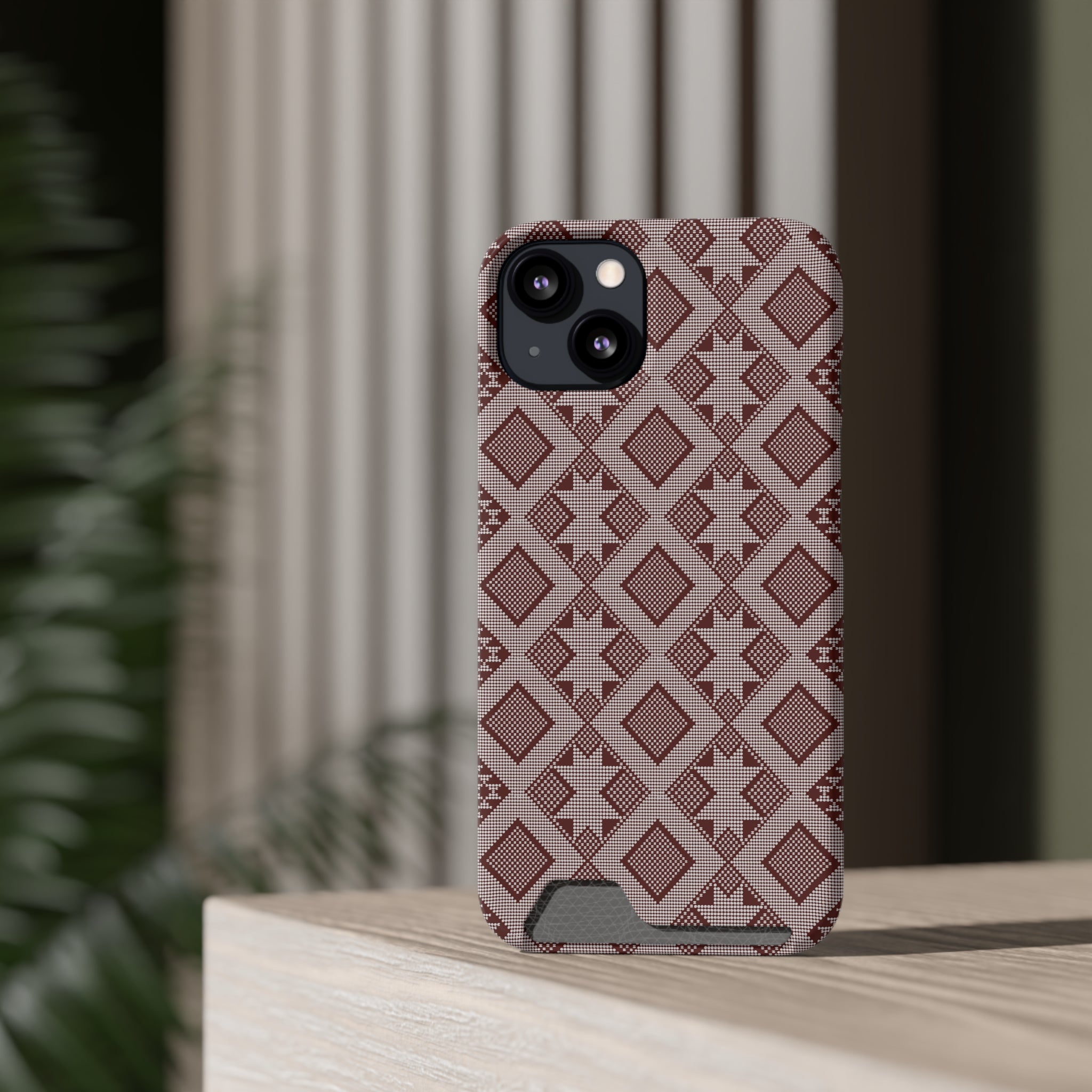 Stylish Phone Case with Card Holder - Panu di Pinti Pattern for Everyday Use
