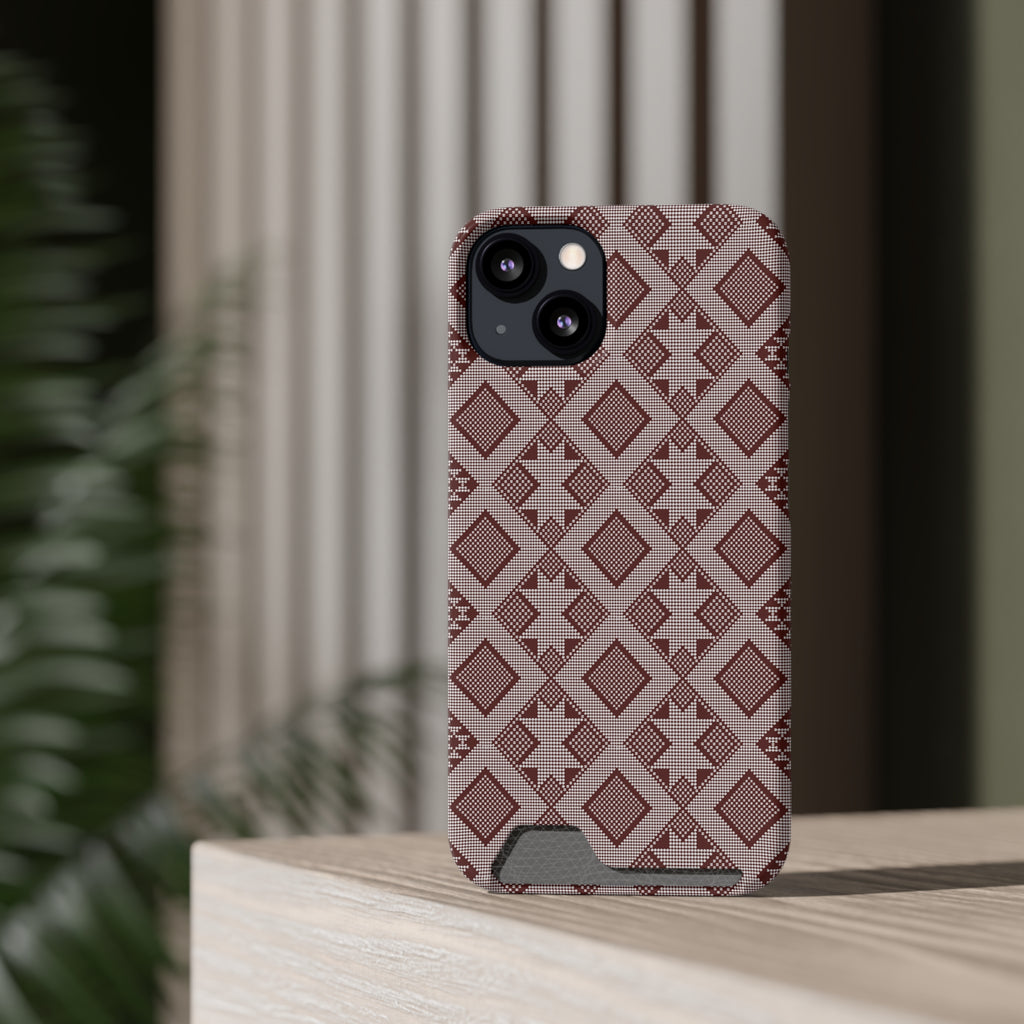 Stylish Phone Case with Card Holder - Panu di Pinti Pattern for Everyday Use