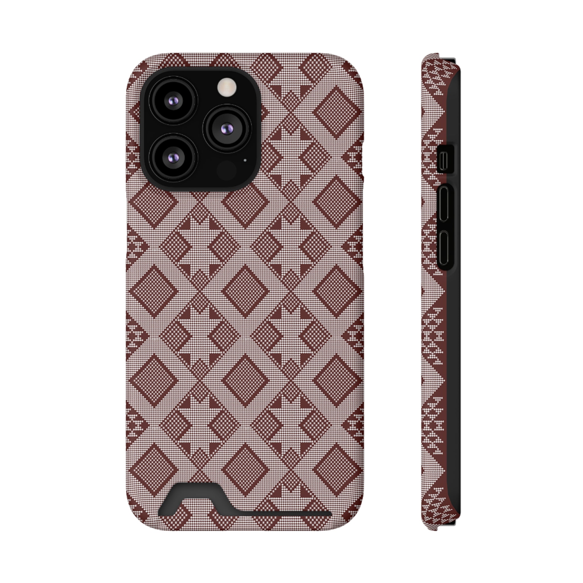 Stylish Phone Case with Card Holder - Panu di Pinti Pattern for Everyday Use