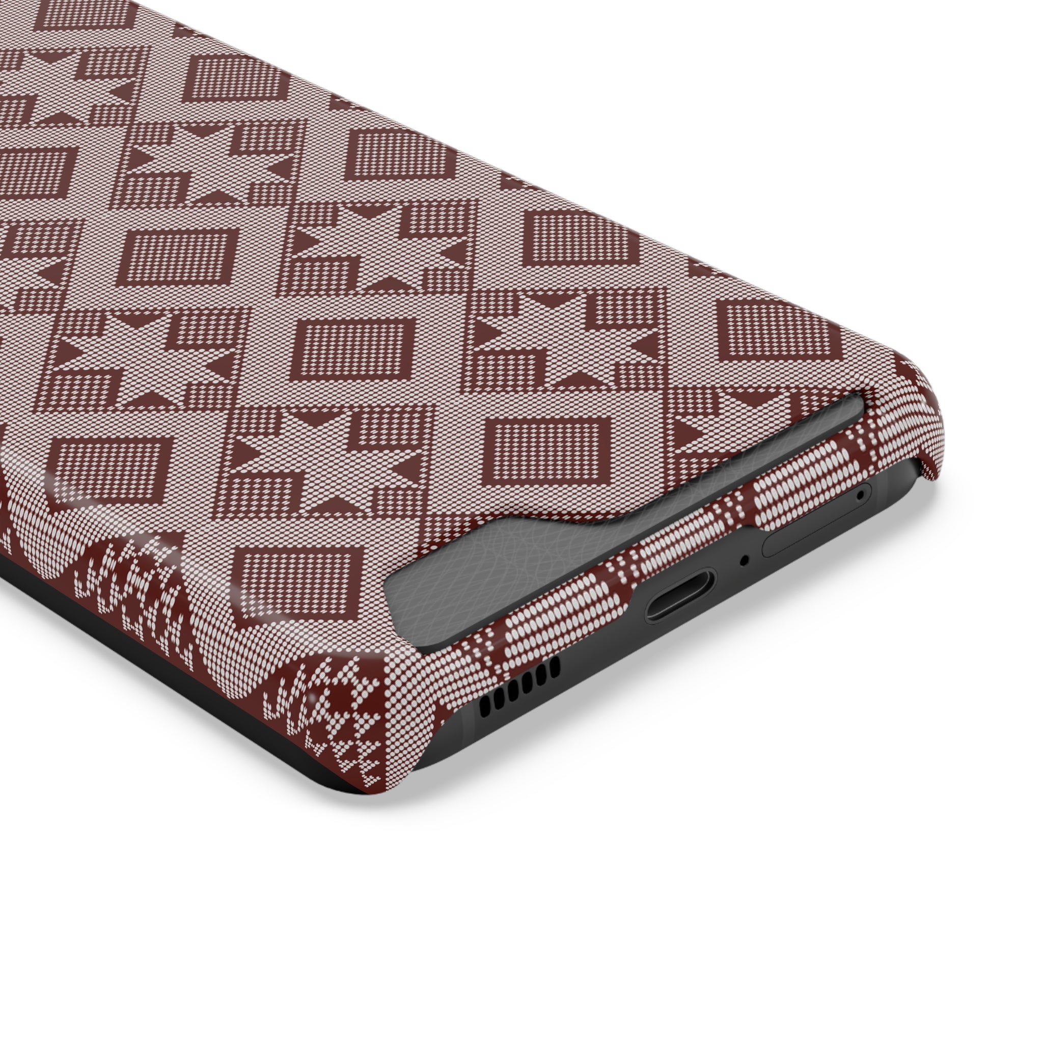 Stylish Phone Case with Card Holder - Panu di Pinti Pattern for Everyday Use