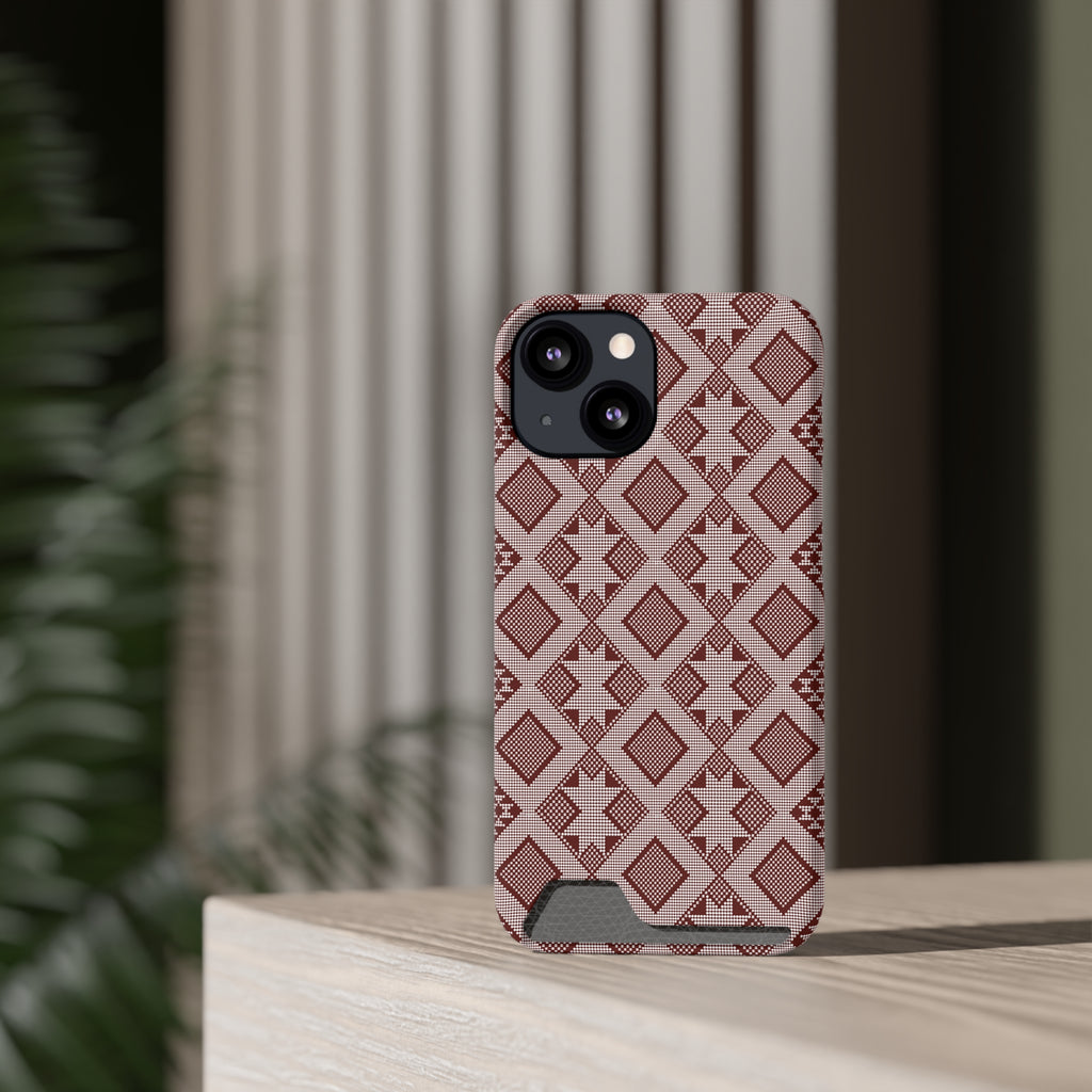 Stylish Phone Case with Card Holder - Panu di Pinti Pattern for Everyday Use