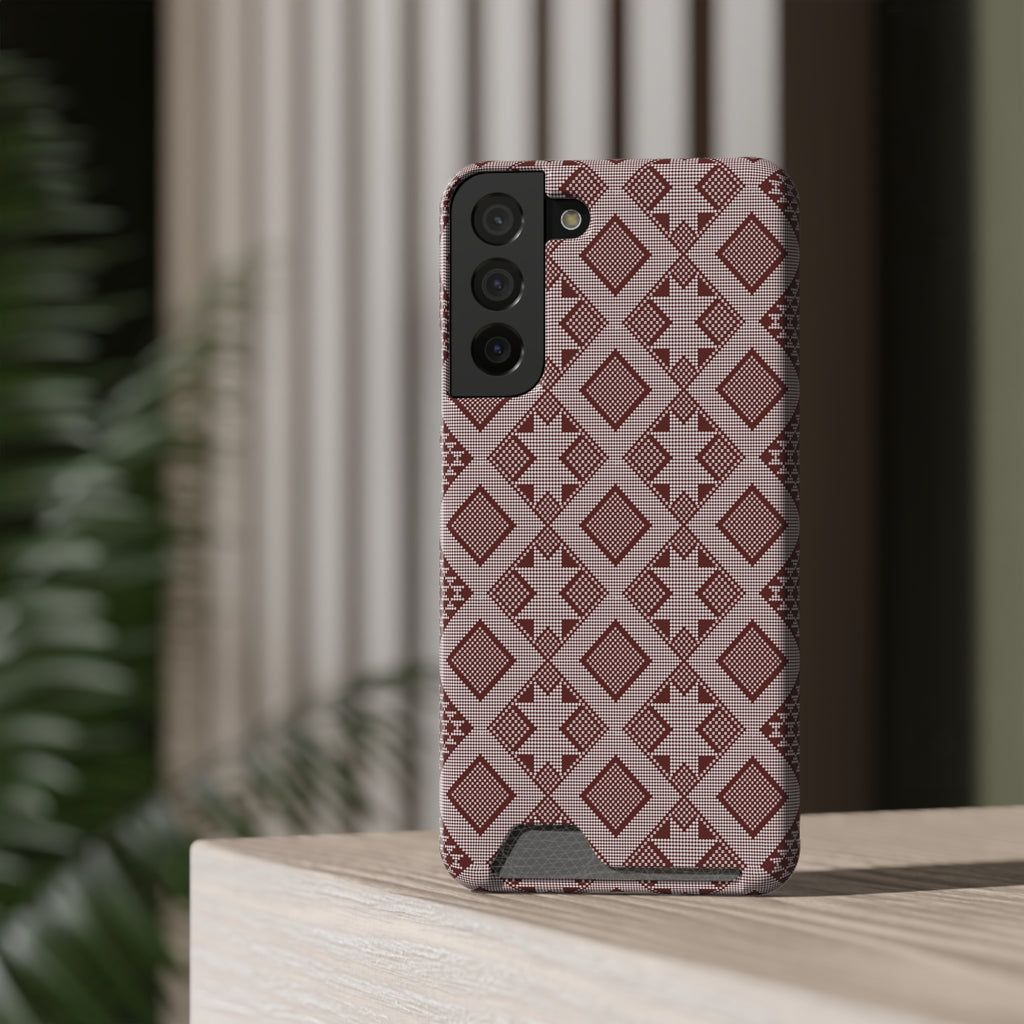 Stylish Phone Case with Card Holder - Panu di Pinti Pattern for Everyday Use