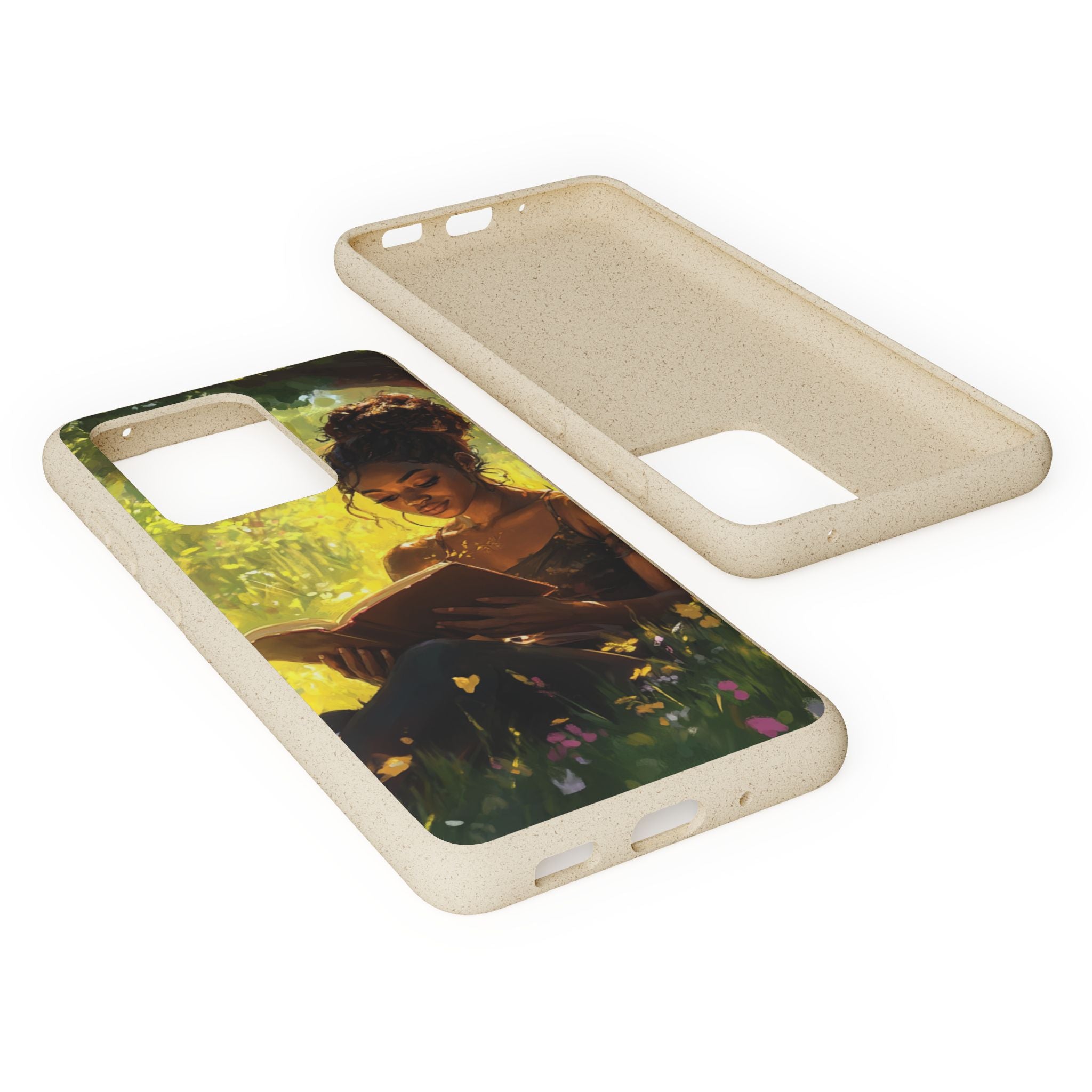 Eco-Friendly Biodegradable Phone Case with Black Woman Reading