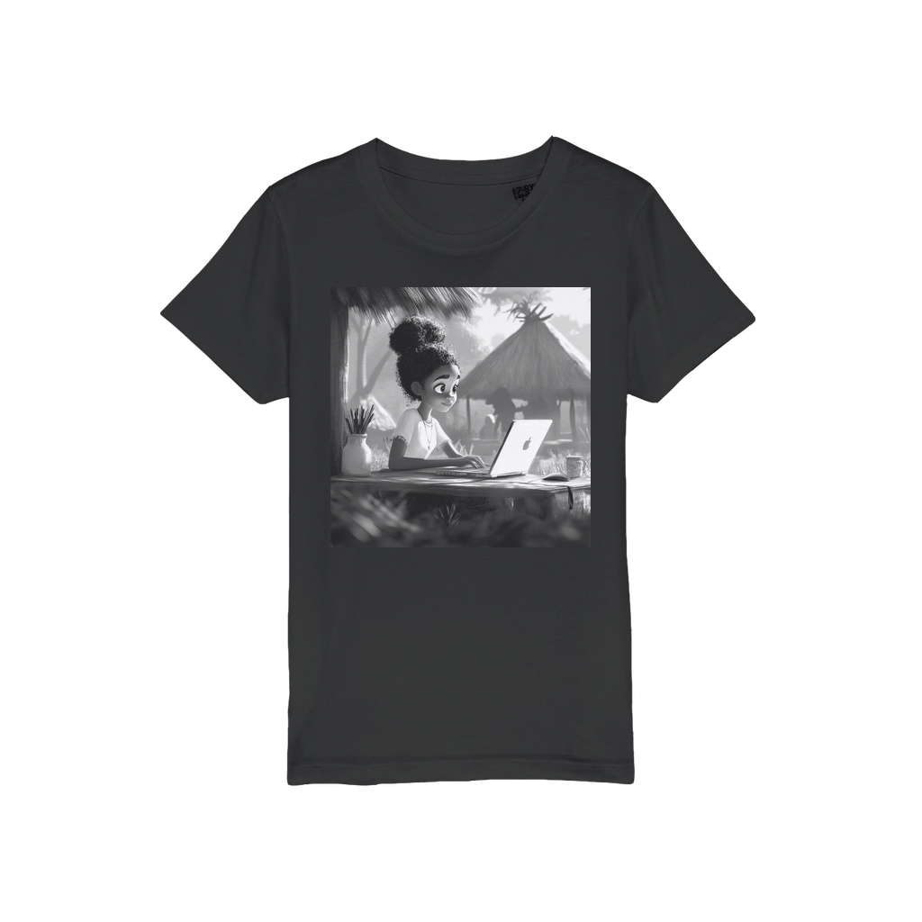 Black Girl Studying Organic Jersey Kids T-Shirt