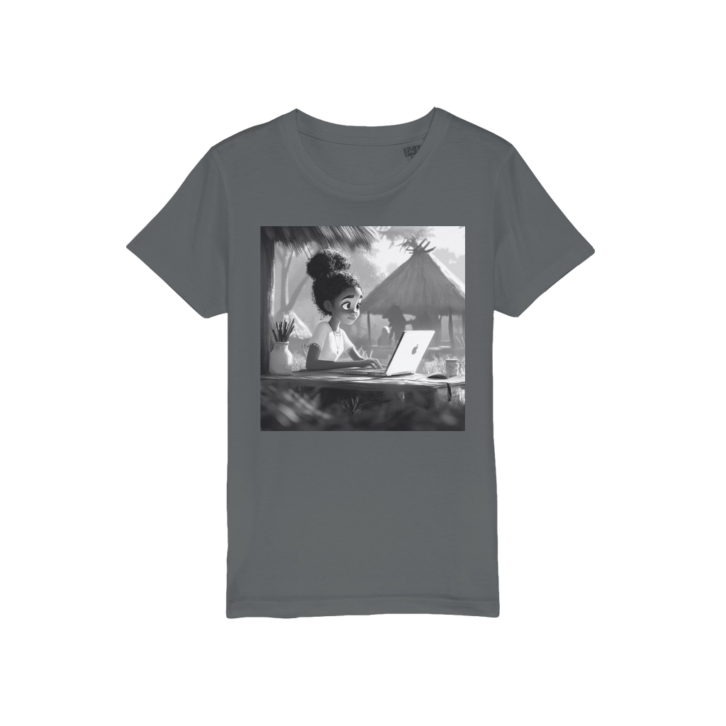 Black Girl Studying Organic Jersey Kids T-Shirt