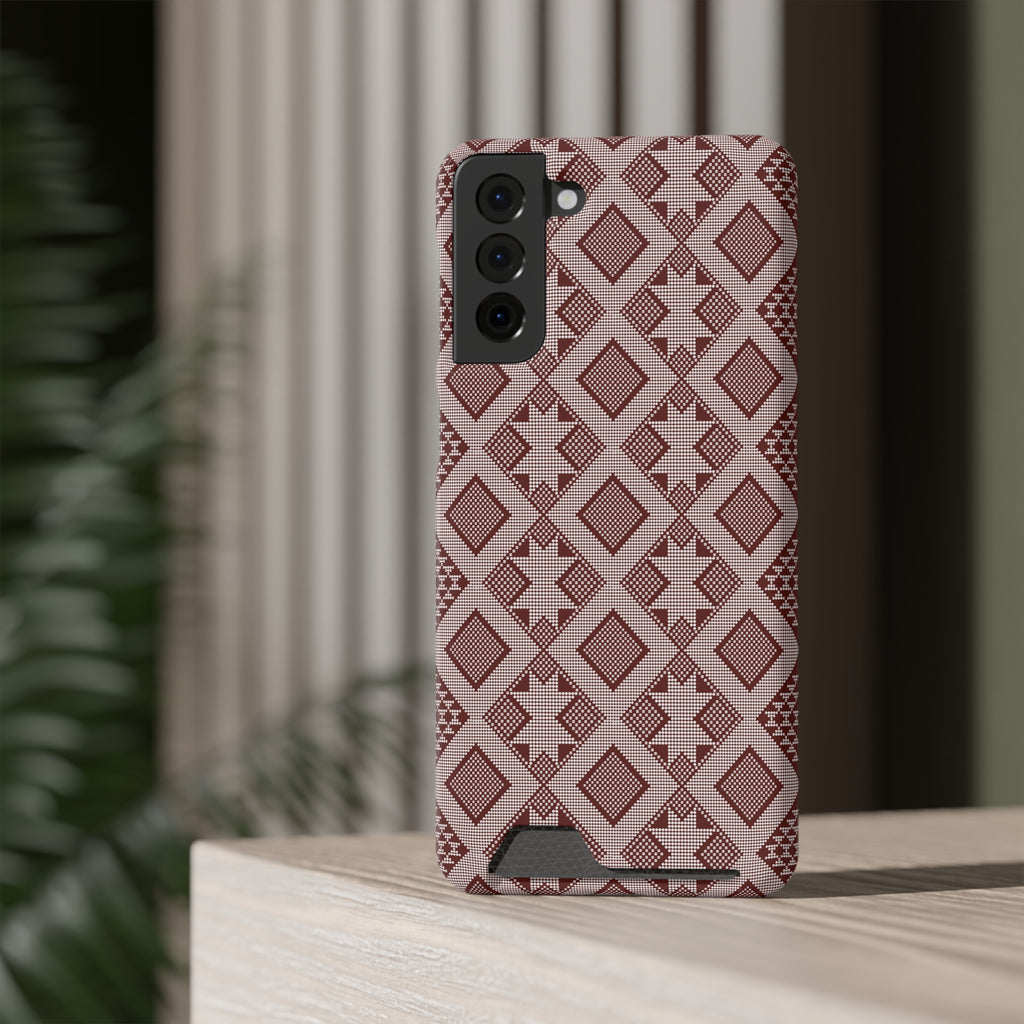 Stylish Phone Case with Card Holder - Panu di Pinti Pattern for Everyday Use