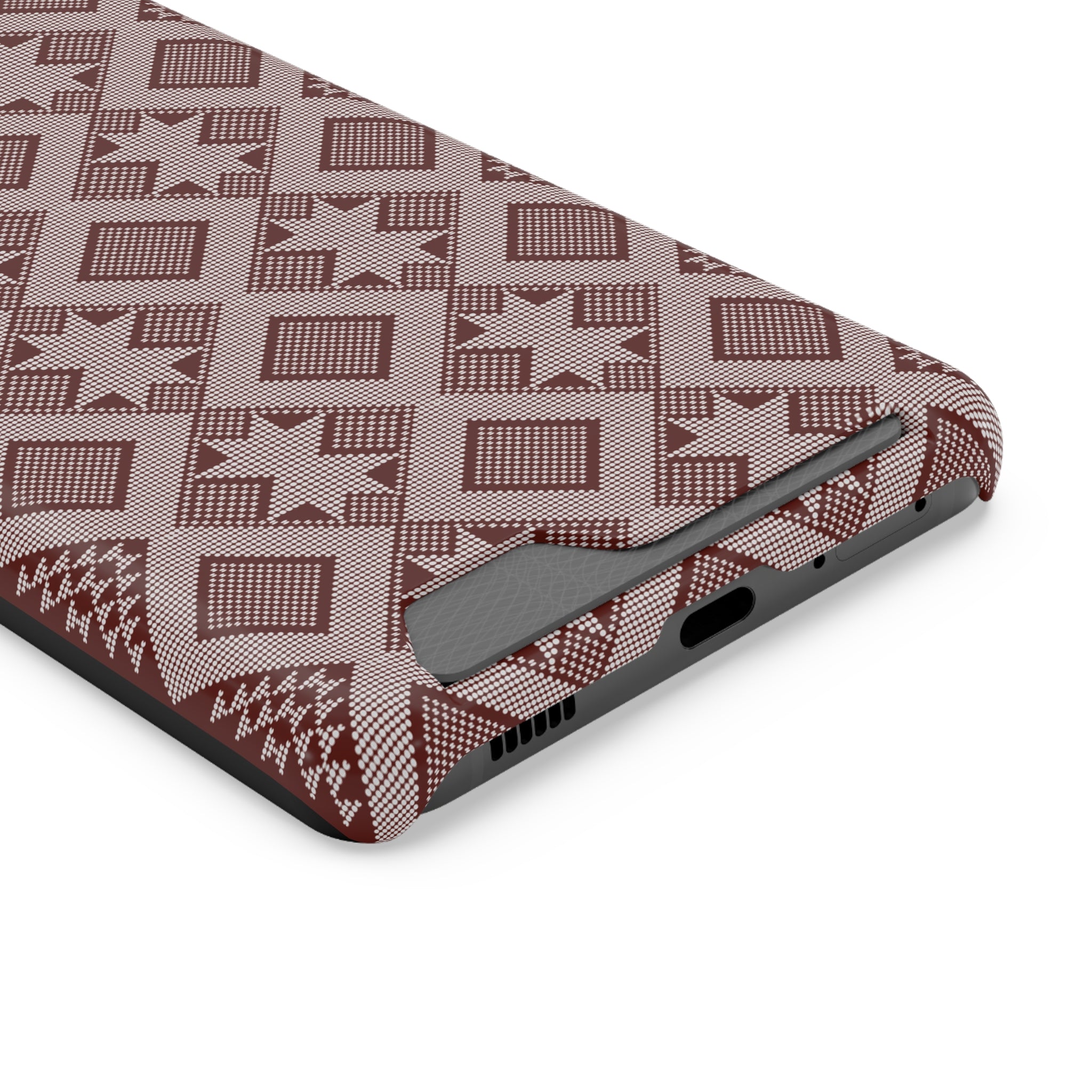 Stylish Phone Case with Card Holder - Panu di Pinti Pattern for Everyday Use