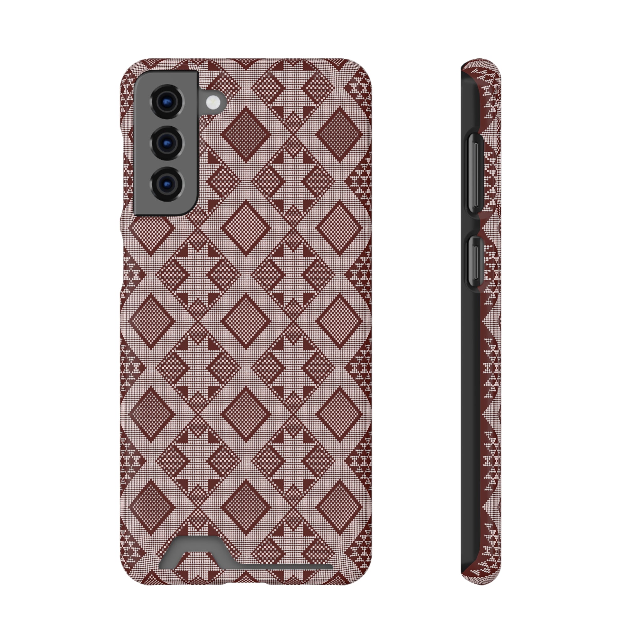 Stylish Phone Case with Card Holder - Panu di Pinti Pattern for Everyday Use