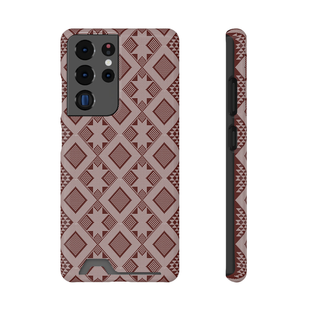 Stylish Phone Case with Card Holder - Panu di Pinti Pattern for Everyday Use
