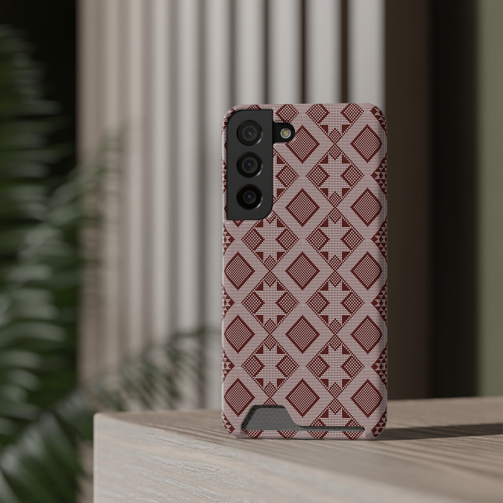 Stylish Phone Case with Card Holder - Panu di Pinti Pattern for Everyday Use