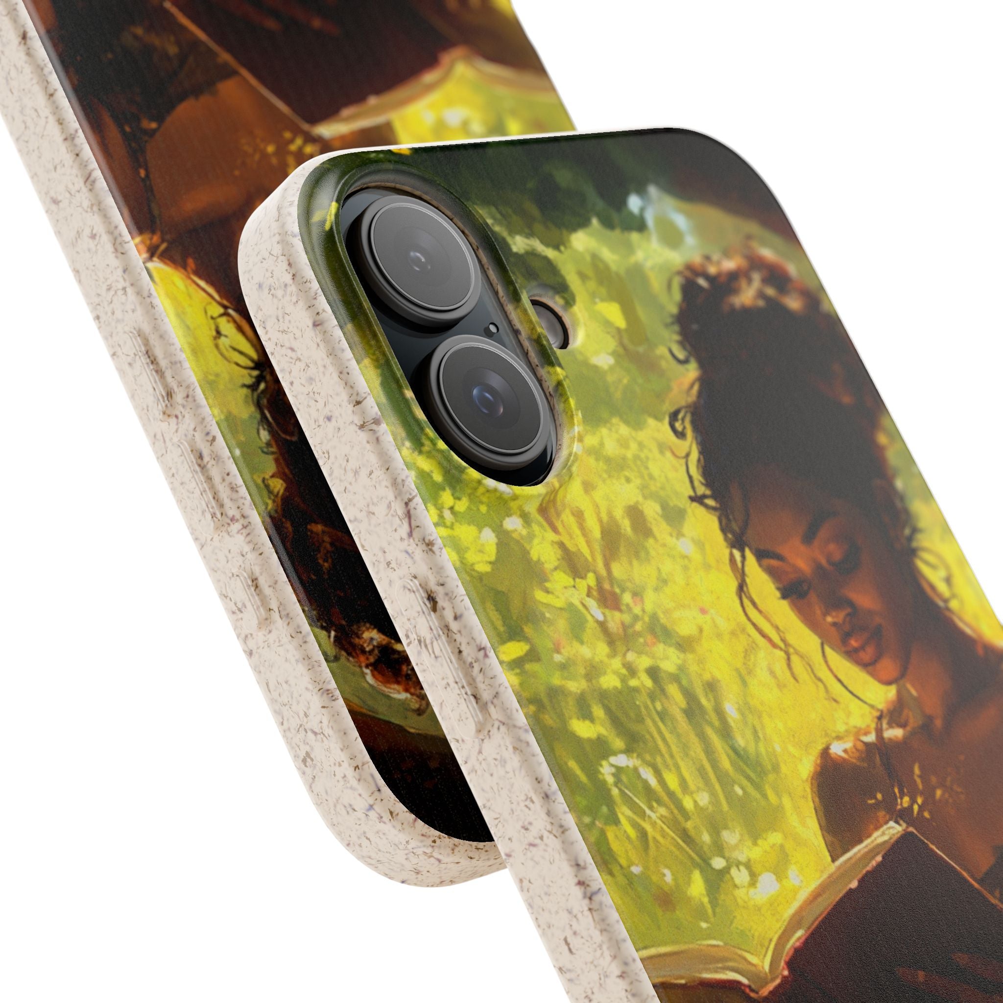 Eco-Friendly Biodegradable Phone Case with Black Woman Reading