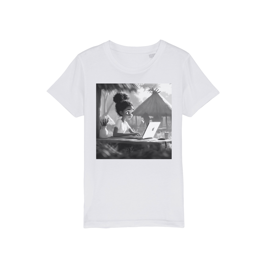 Black Girl Studying Organic Jersey Kids T-Shirt