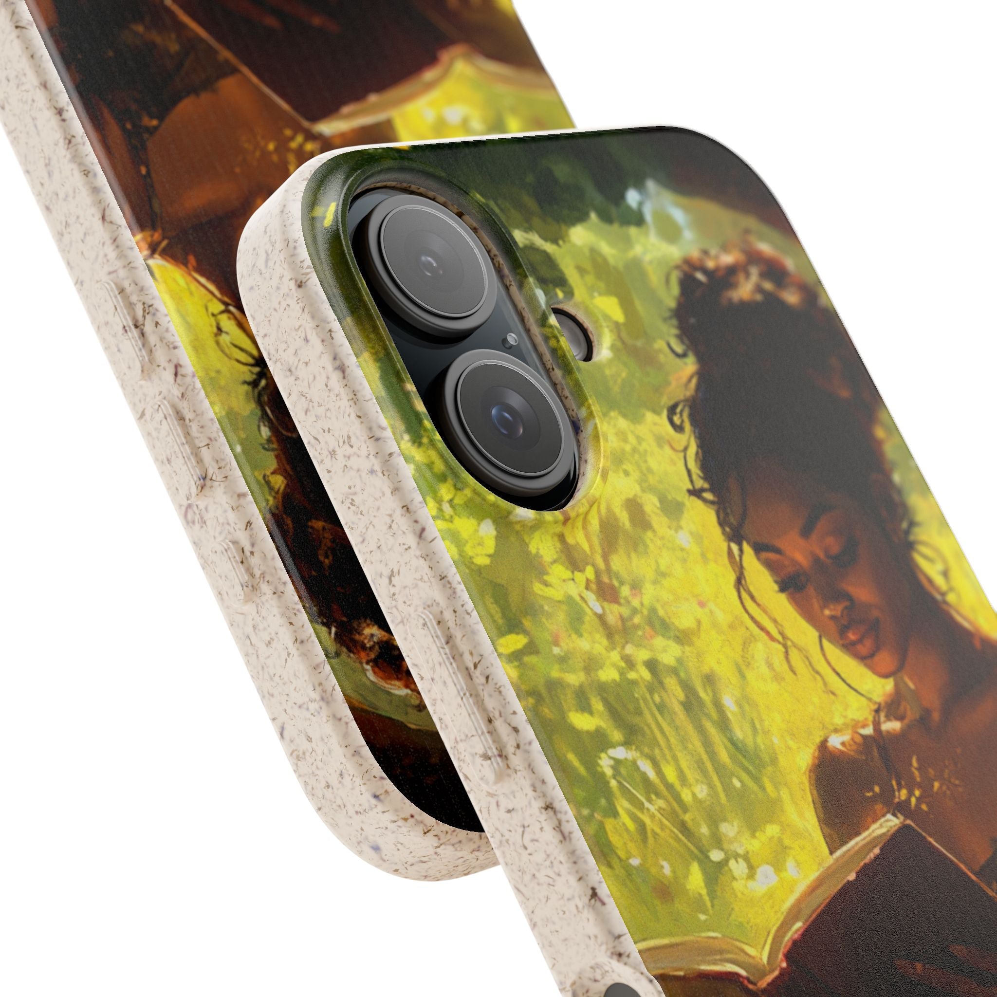 Eco-Friendly Biodegradable Phone Case with Black Woman Reading