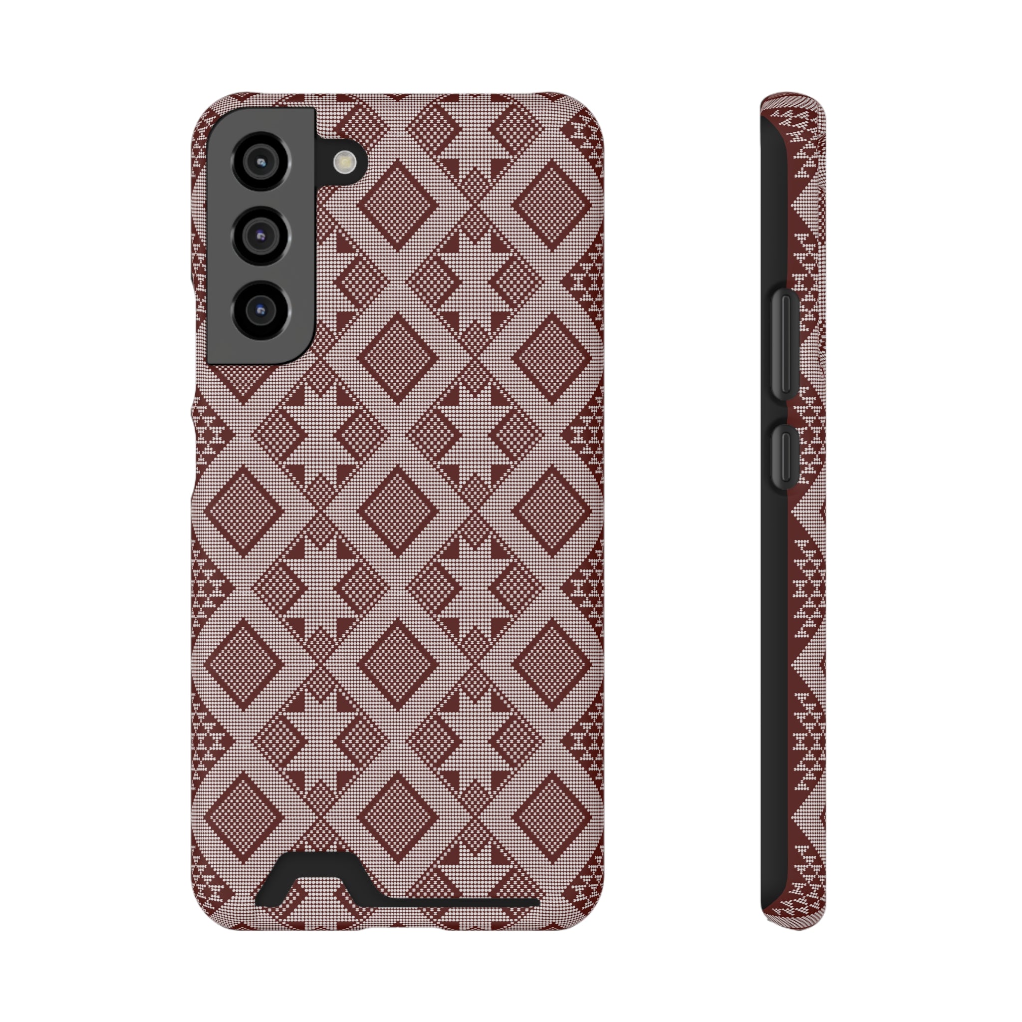 Stylish Phone Case with Card Holder - Panu di Pinti Pattern for Everyday Use