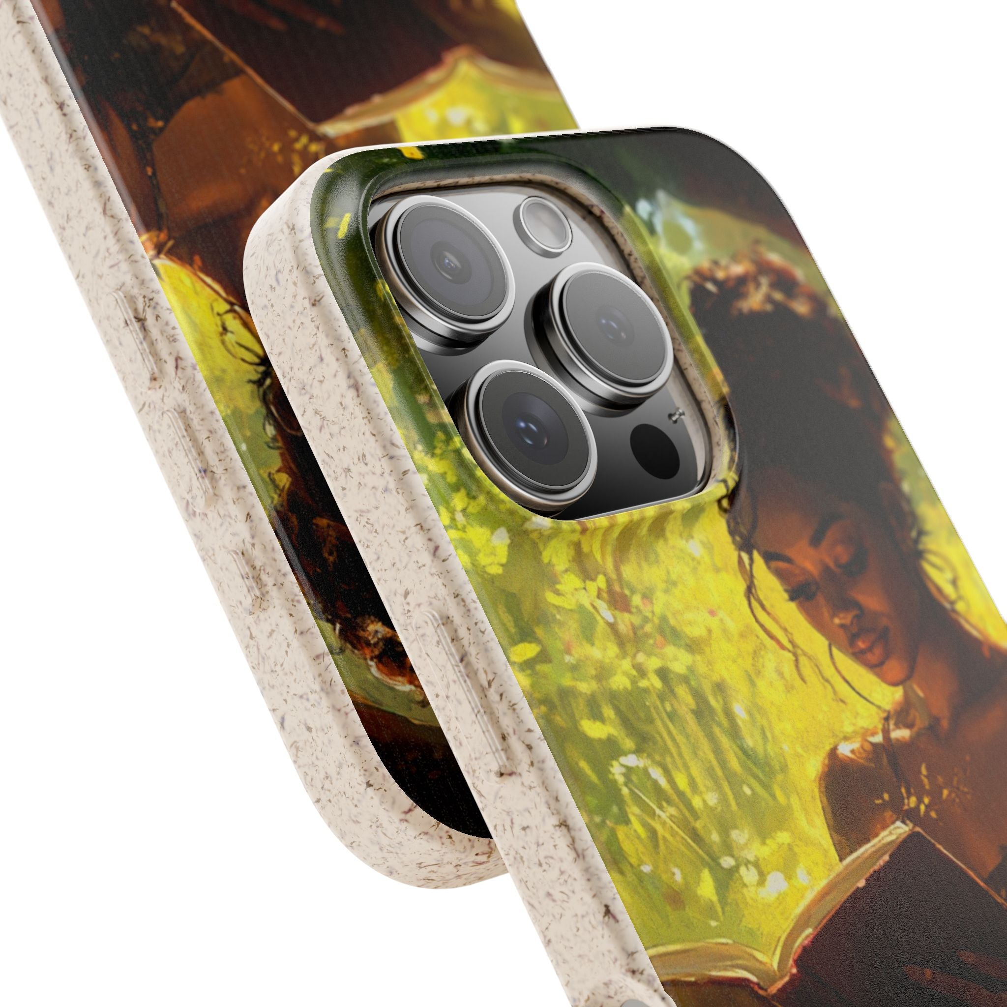 Eco-Friendly Biodegradable Phone Case with Black Woman Reading