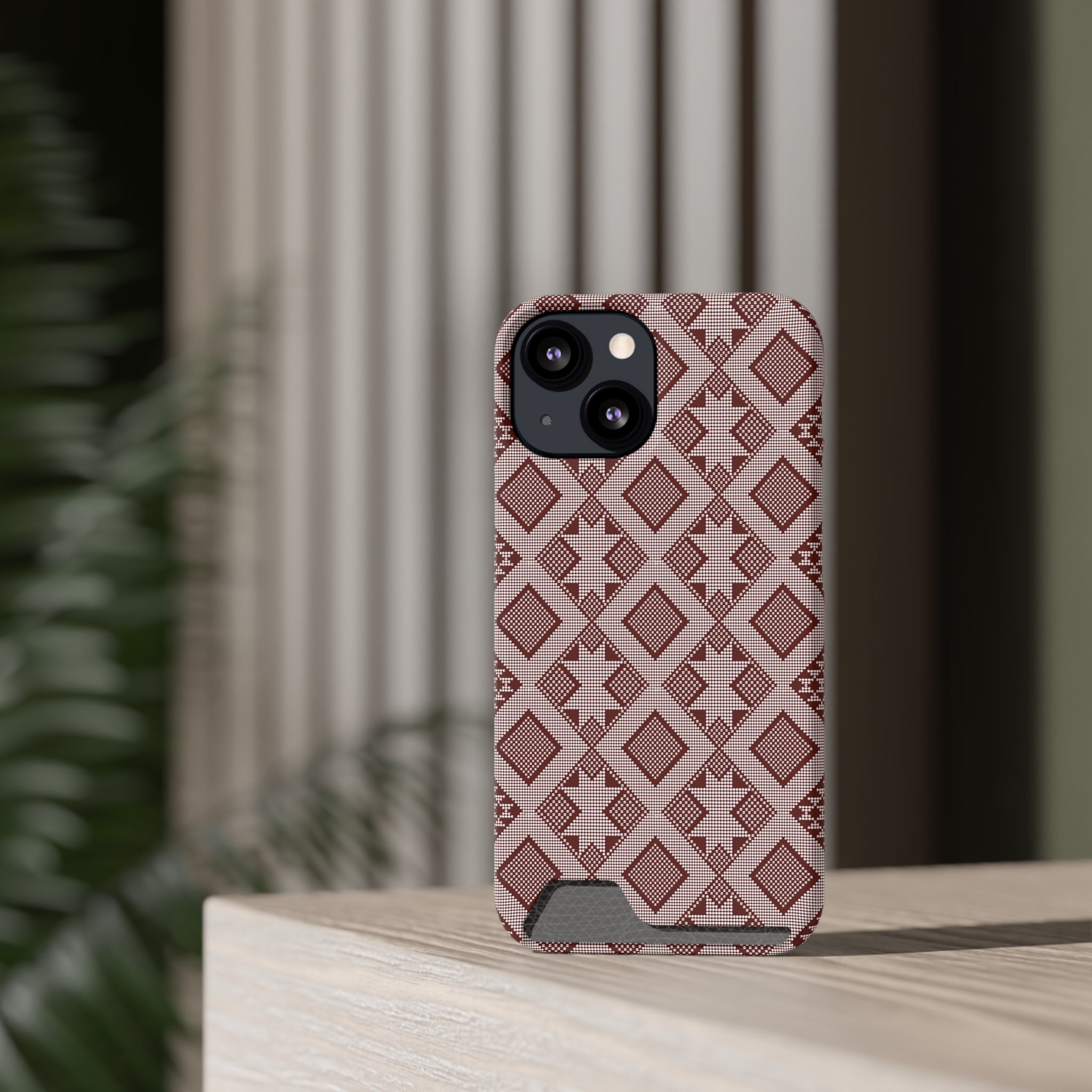 Stylish Phone Case with Card Holder - Panu di Pinti Pattern for Everyday Use