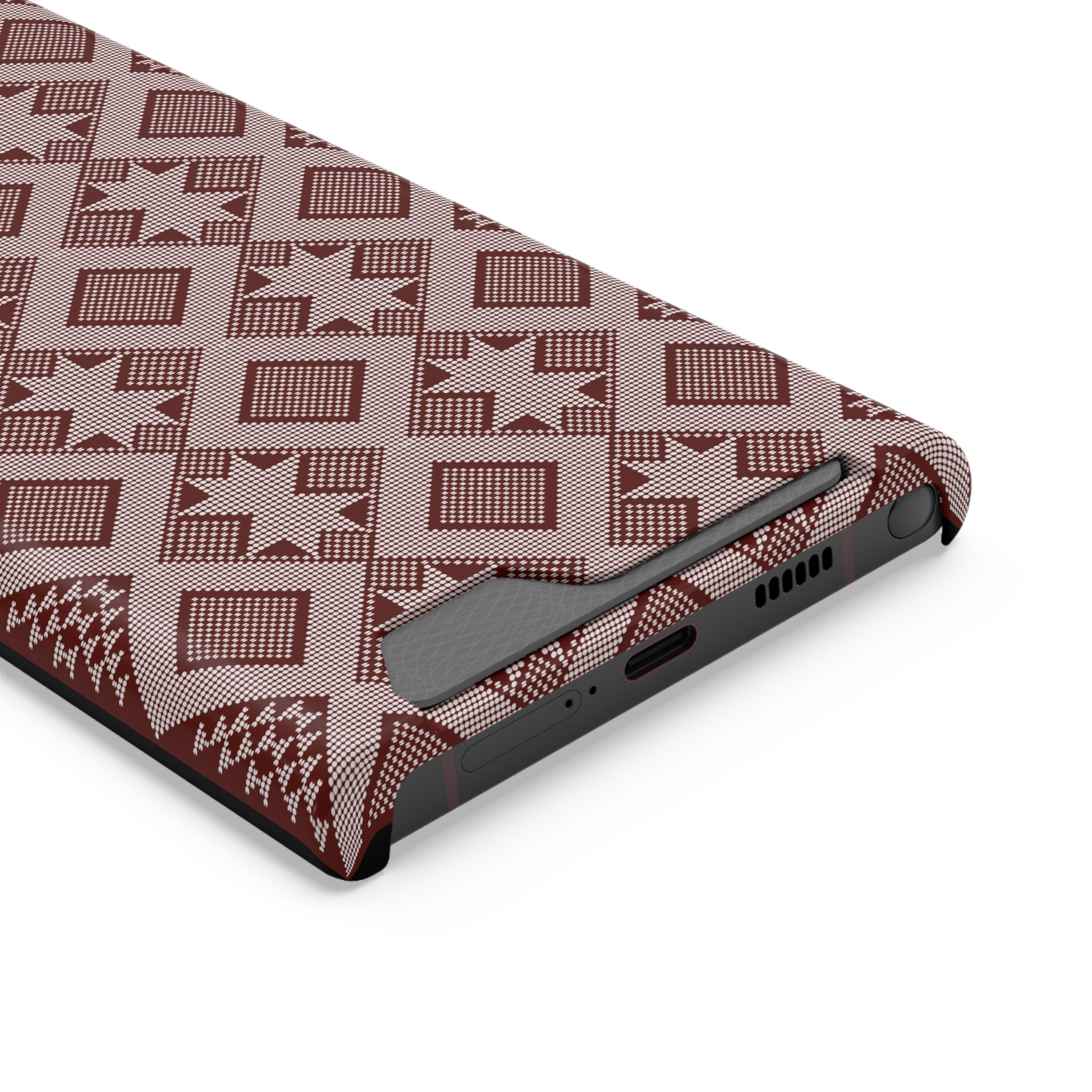 Stylish Phone Case with Card Holder - Panu di Pinti Pattern for Everyday Use