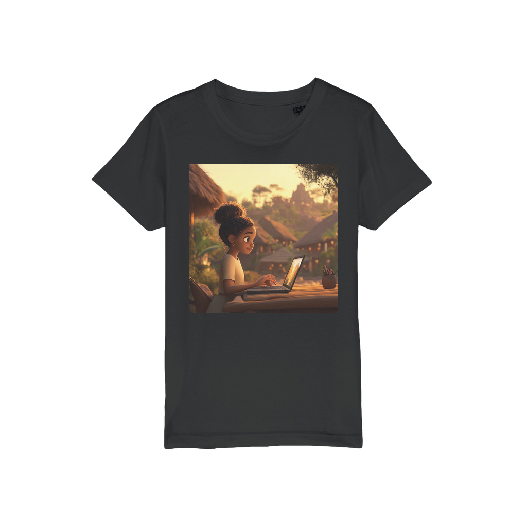  Smart Black Girl Organic Jersey Kids T-Shirt. Made with 155gsm of premium organic cotton for a soft-hand feel, this unisex t-shirt boasts a classic fit and 3mm 2-needle top-stitching for added durability.