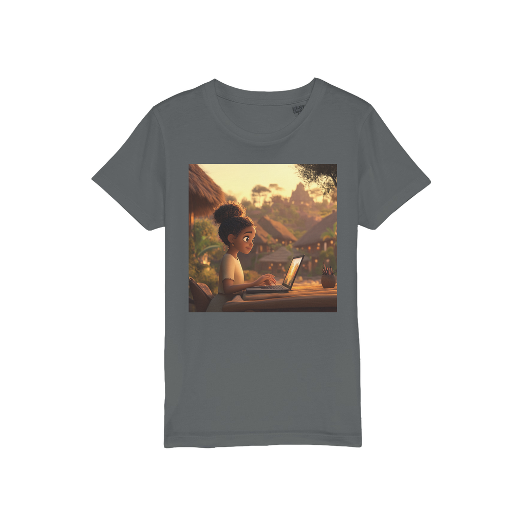 Smart Black Girl Organic Jersey Kids T-Shirt