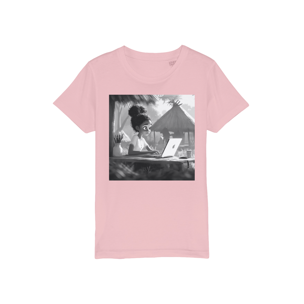 Black Girl Studying Organic Jersey Kids T-Shirt