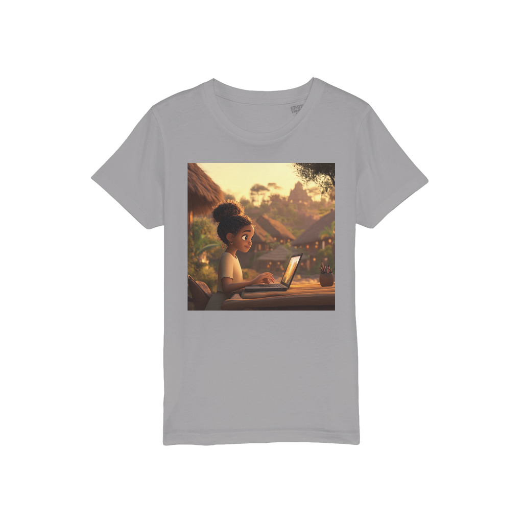 Smart Black Girl Organic Jersey Kids T-Shirt