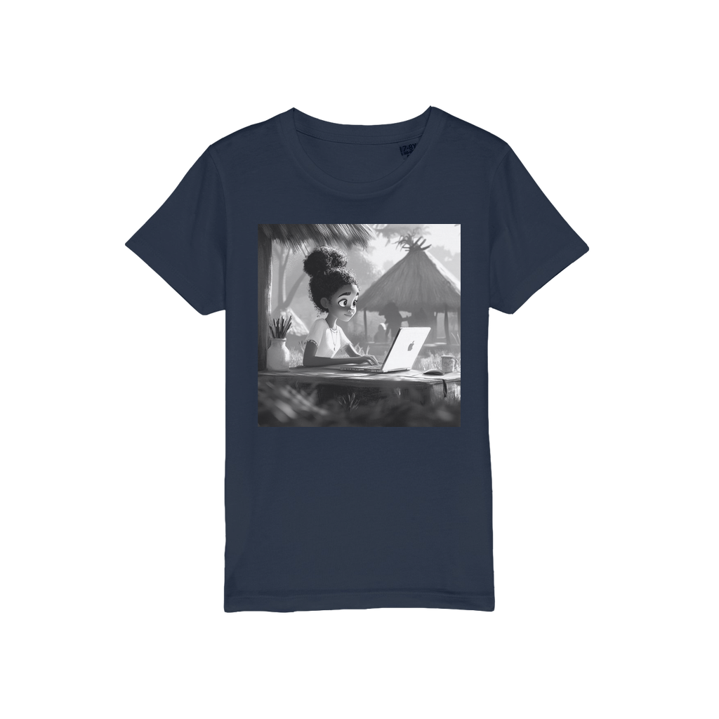 Black Girl Studying Organic Jersey Kids T-Shirt