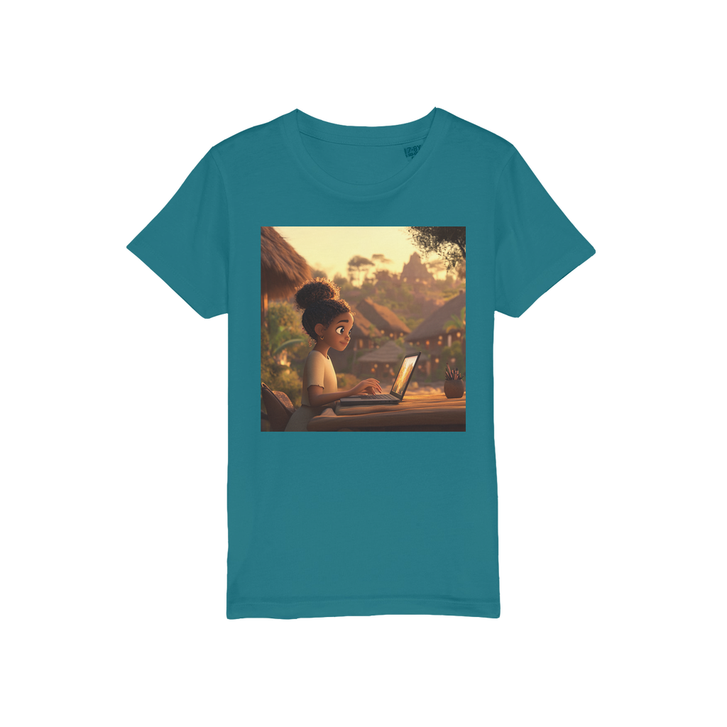 Smart Black Girl Organic Jersey Kids T-Shirt