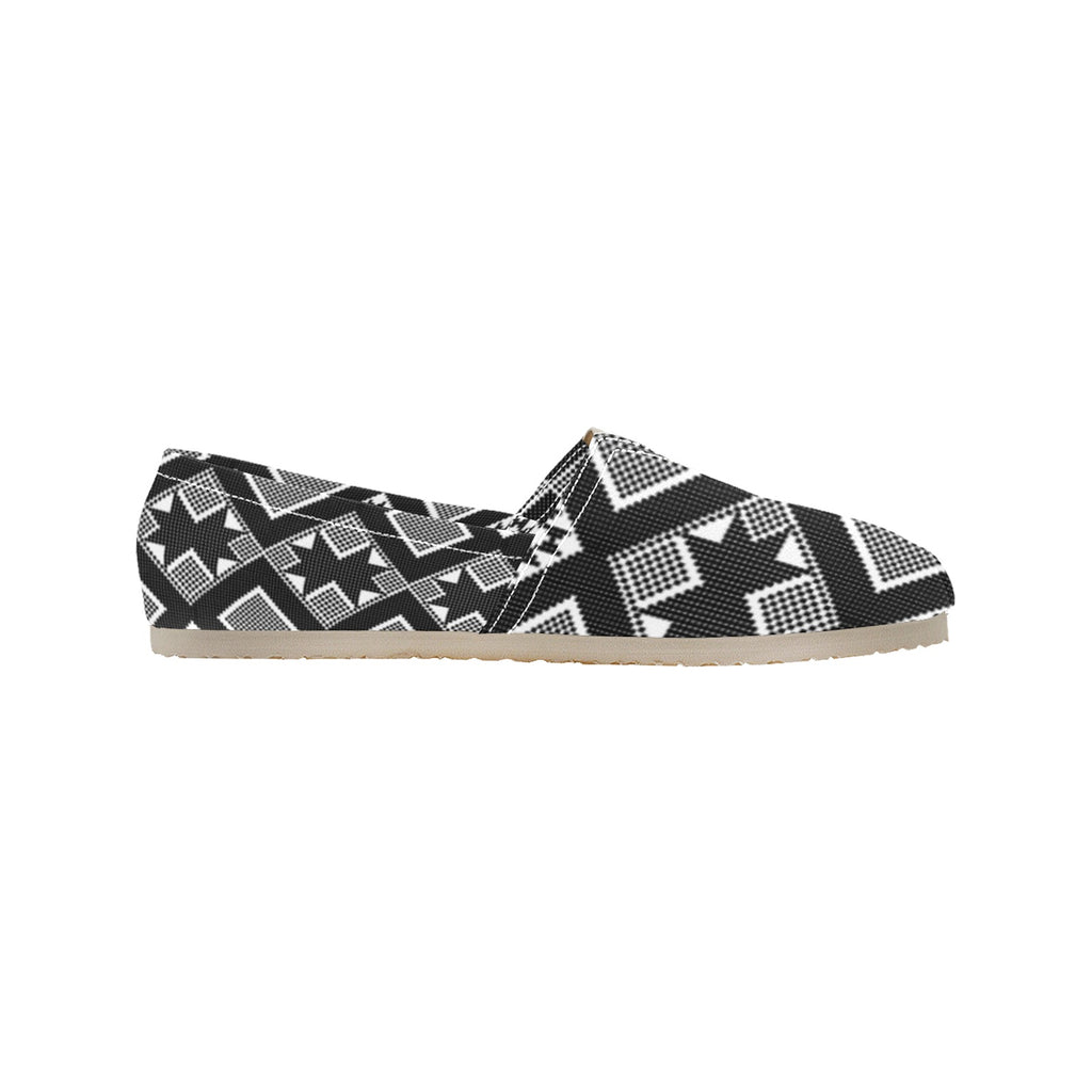 women's cava shoes in black and white geometric pattern