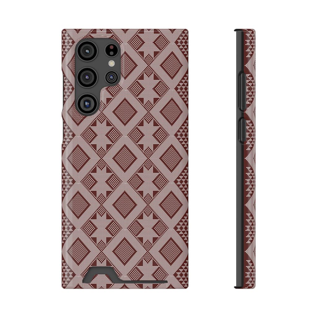Stylish Phone Case with Card Holder panu di pinti pattern design.